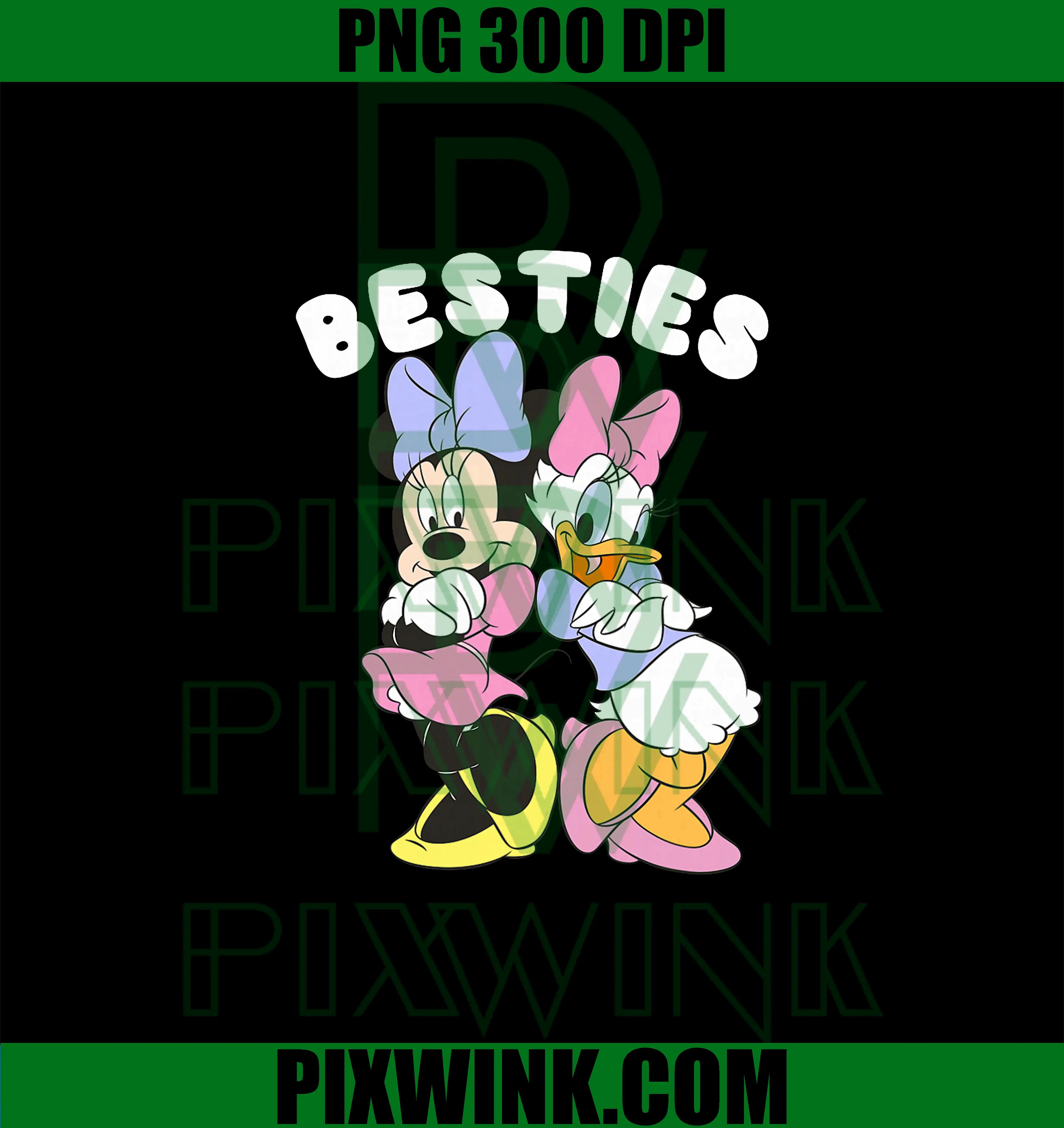 Disney Mickey And Friends  PNG, Minnie and Daisy Besties PNG