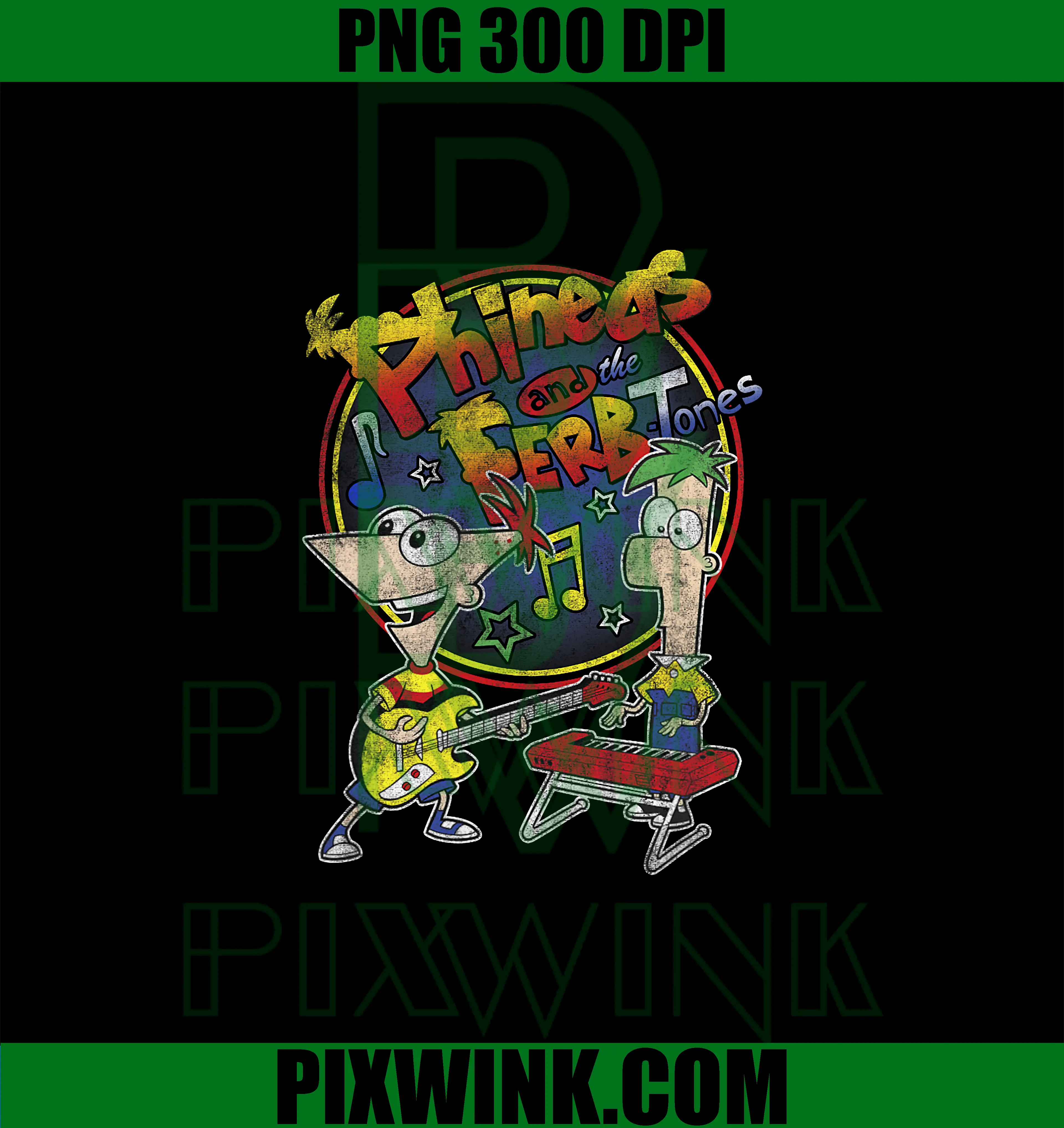Tones Distressed Band Logo PNG, Disney Phineas and Ferb PNG