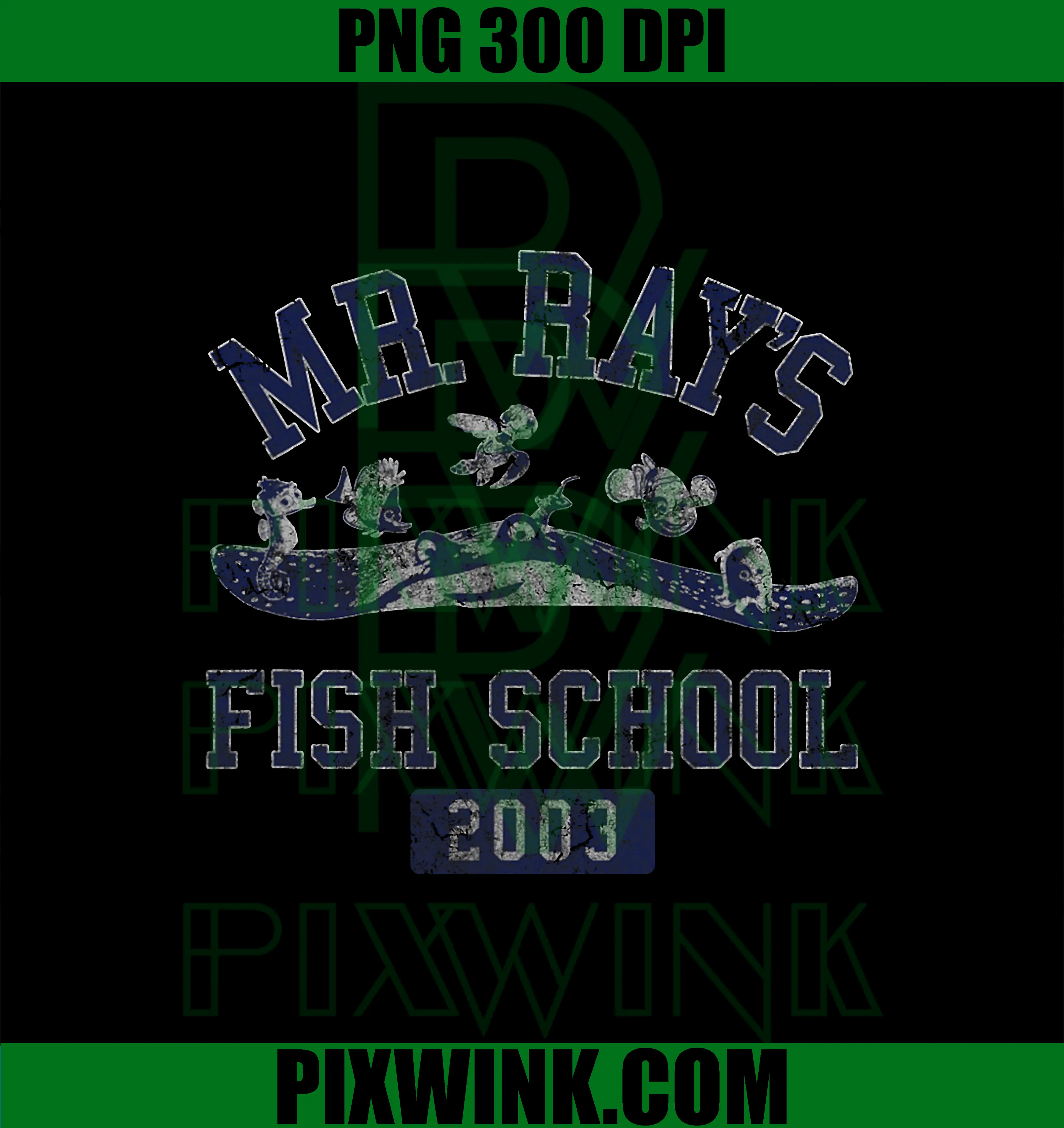 Mr. Rays Fish School 2003 PNG, Disney Pixar Finding Nemo PNG