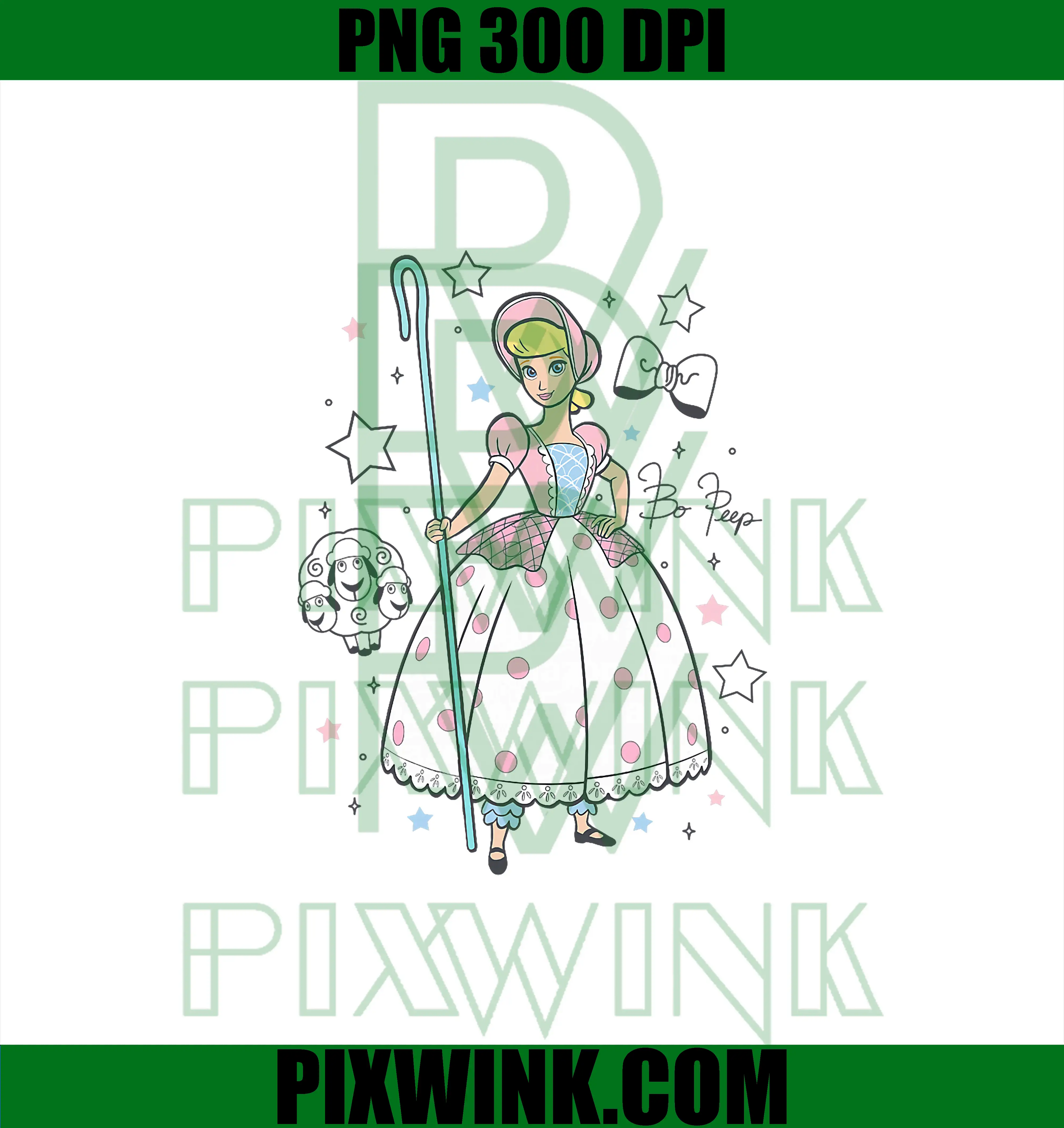 Bo Peep's Signature Portrait PNG, Disney Pixar Toy Story PNG