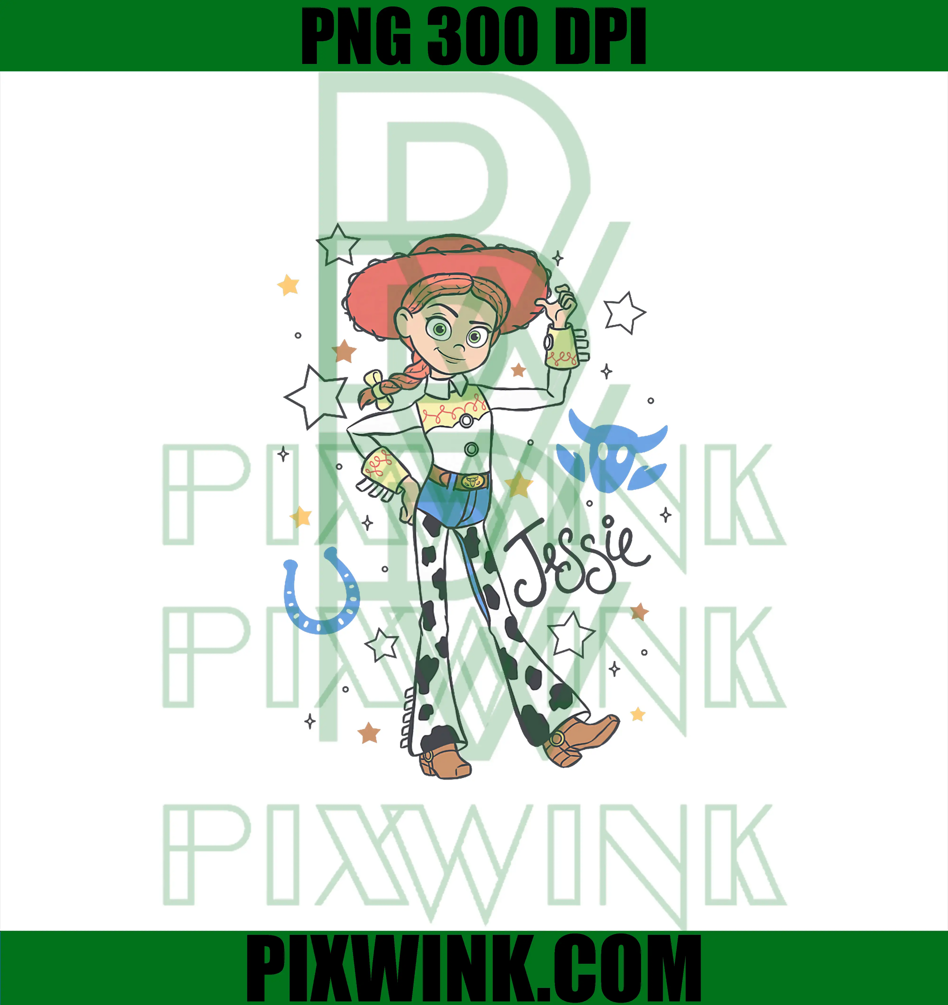 Jessie's Signature Portrait PNG, Disney Pixar Toy Story PNG