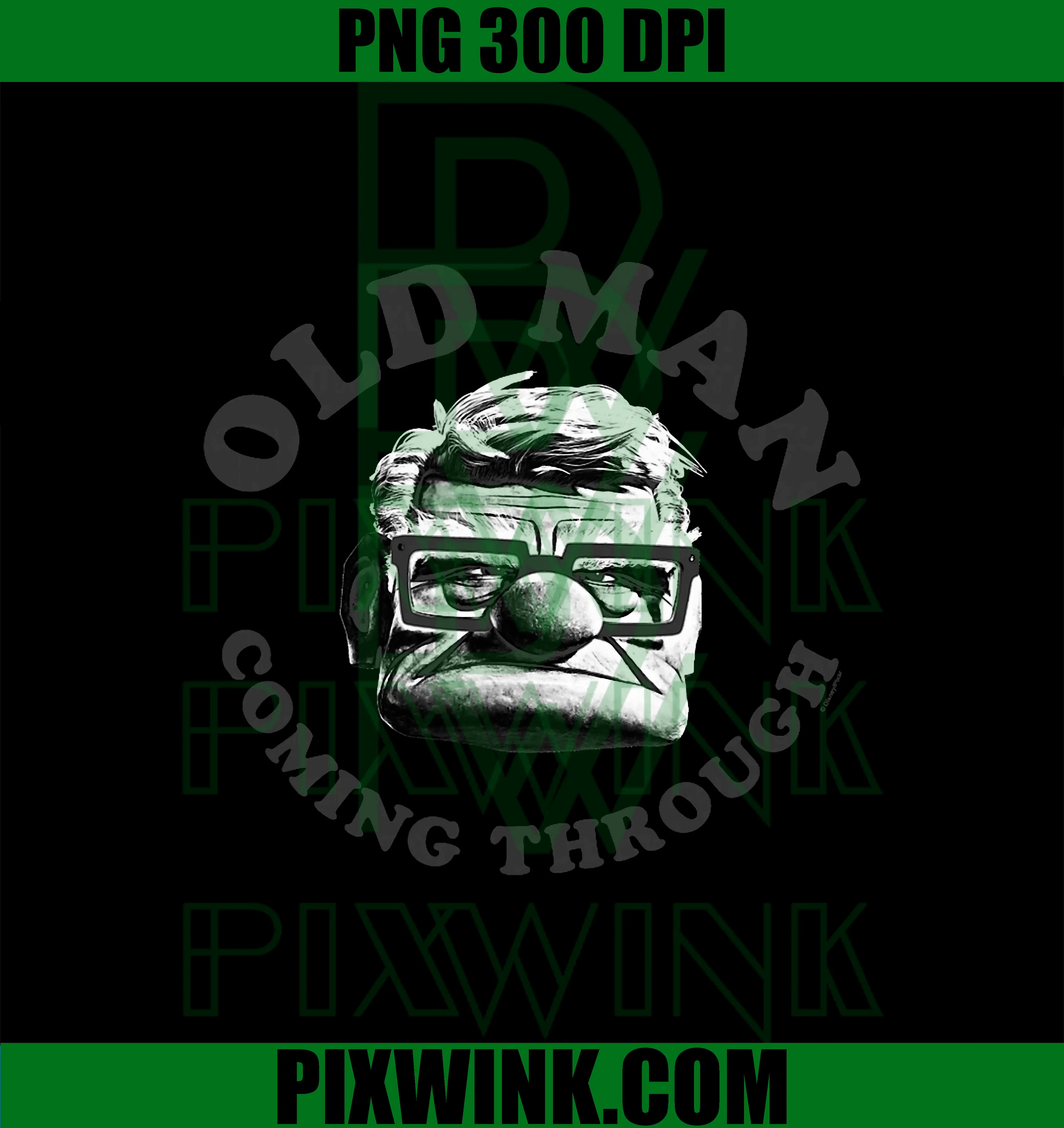 Up Old Man Coming Through PNG, Vintage Carl Face PNG