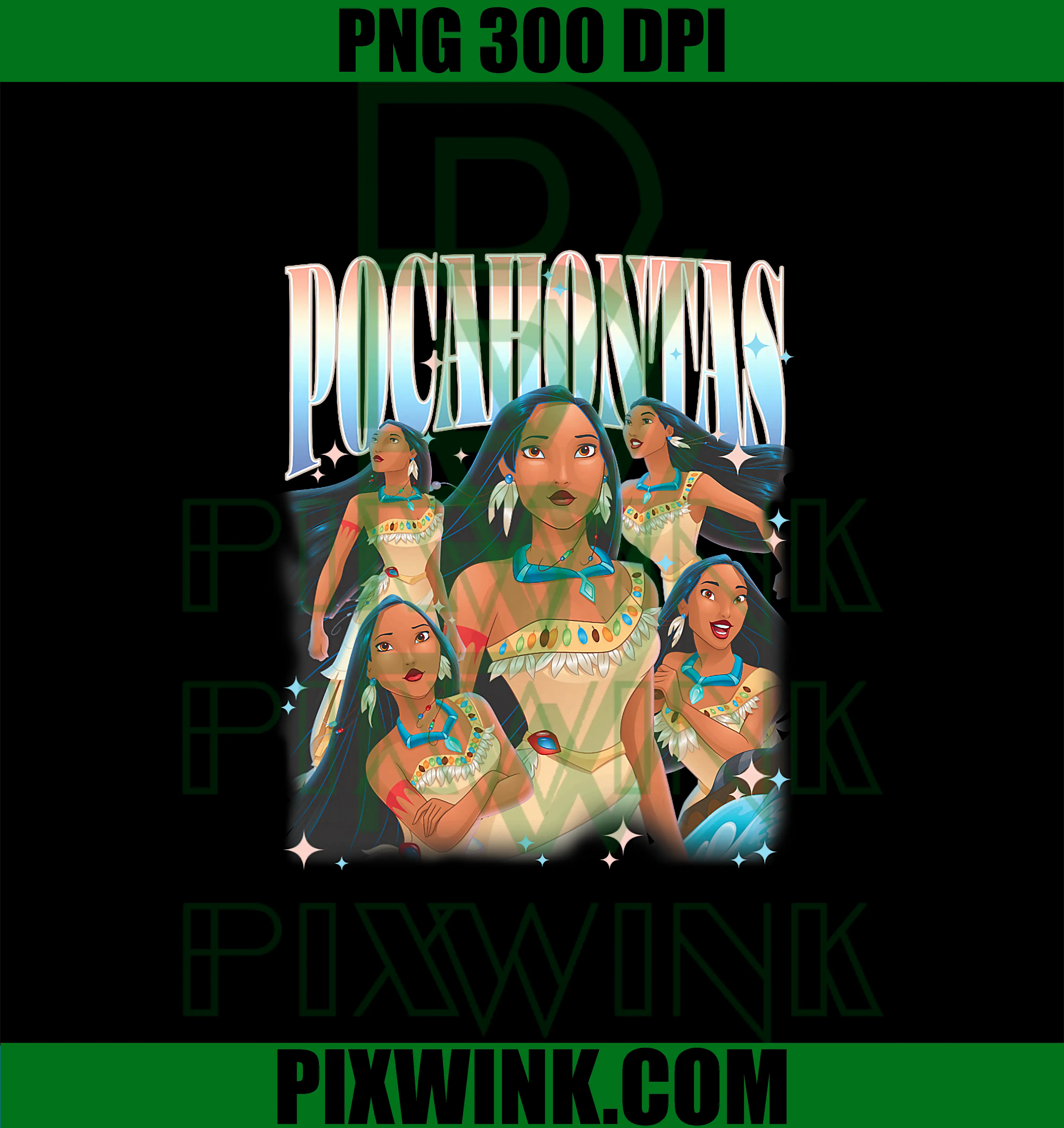 Disney Pocahontas PNG, Empowered Princess Multiple Poses PNG