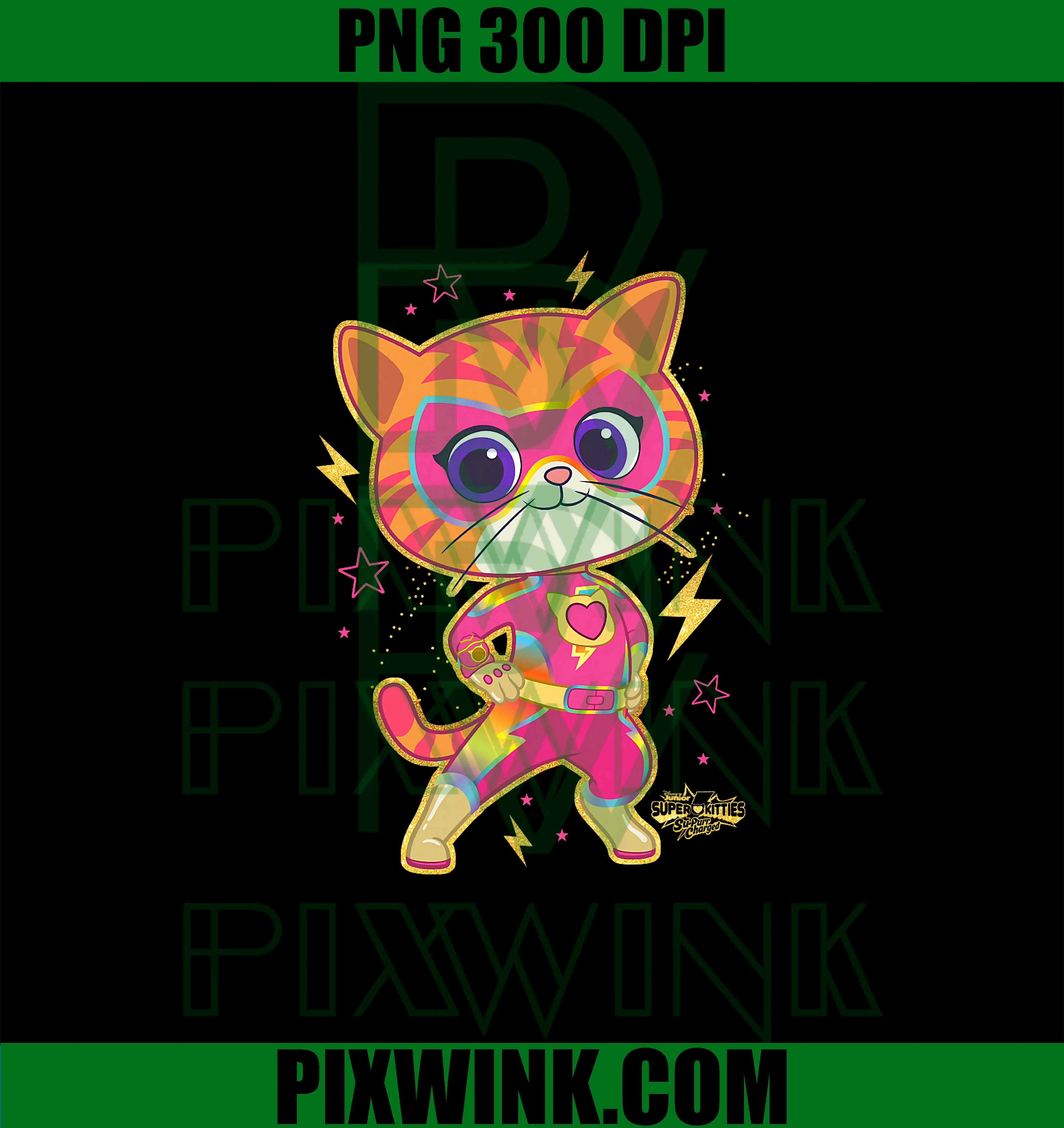 Su Purr Charged Ginny Heroic PNG, Disney Super Kitties PNG