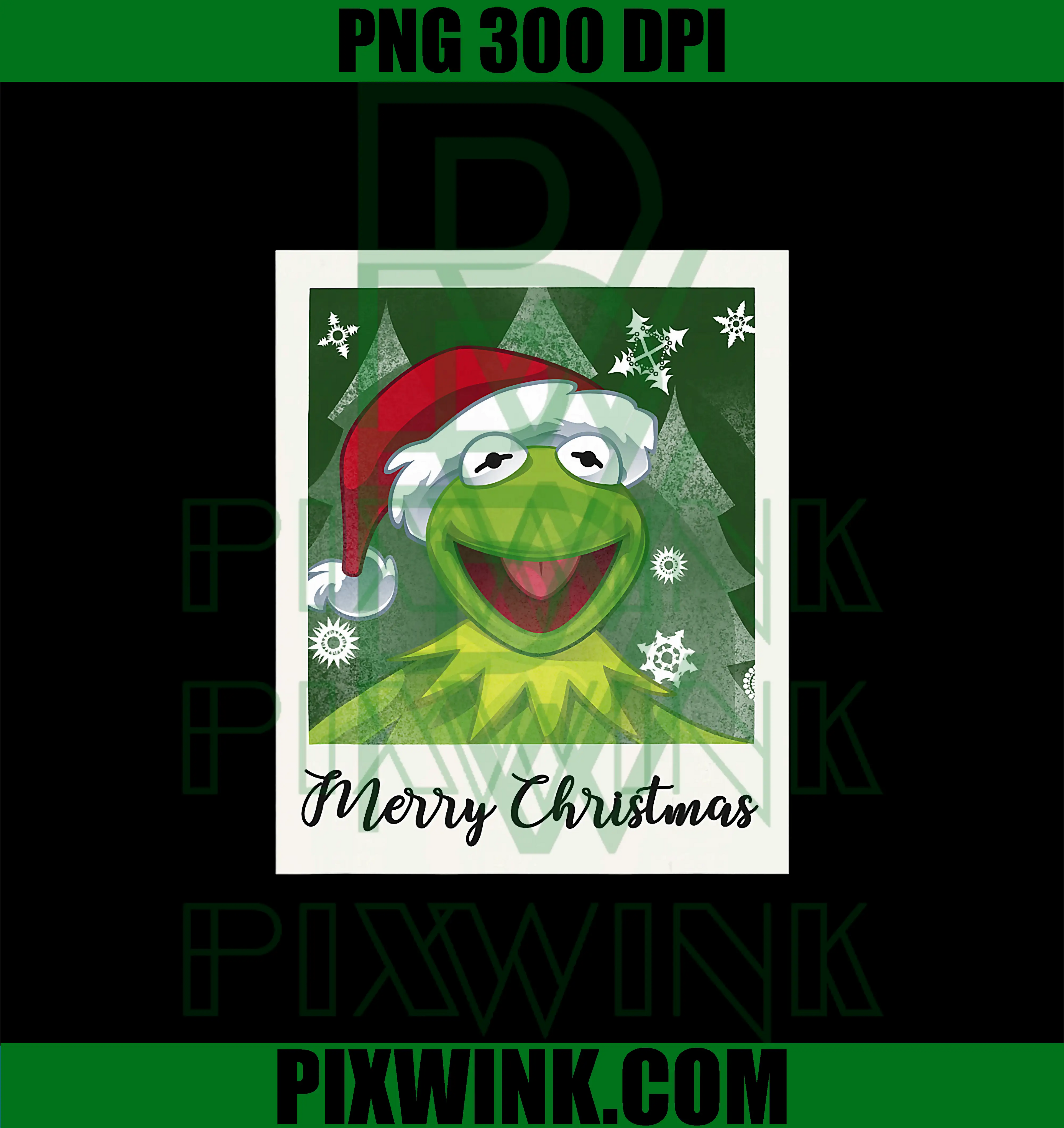 Disney The Muppets Christmas PNG, Vintage Kermit Instant Picture PNG
