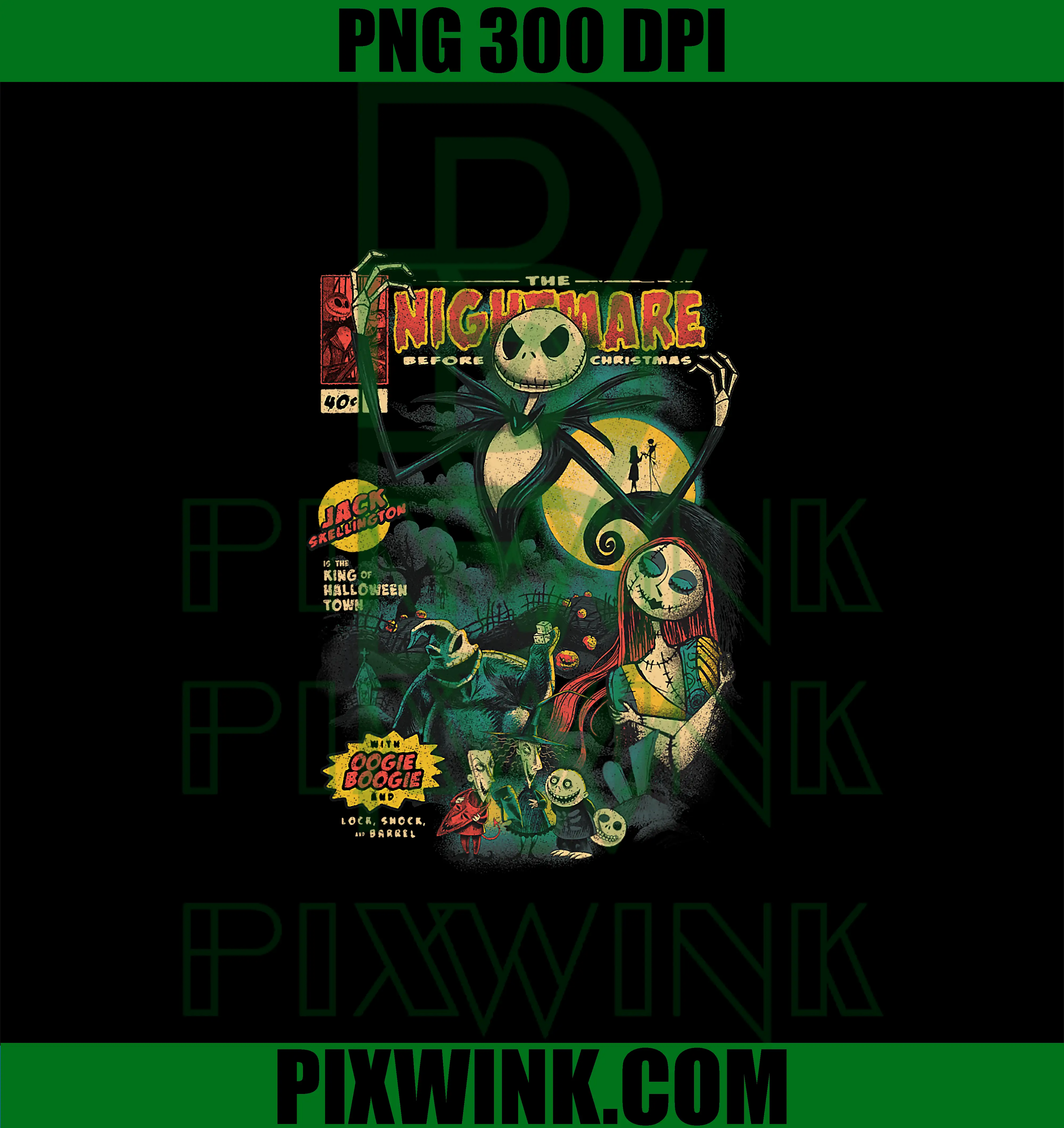 Disney The Nightmare Before Christmas PNG, Comic Cover Retro Logo PNG