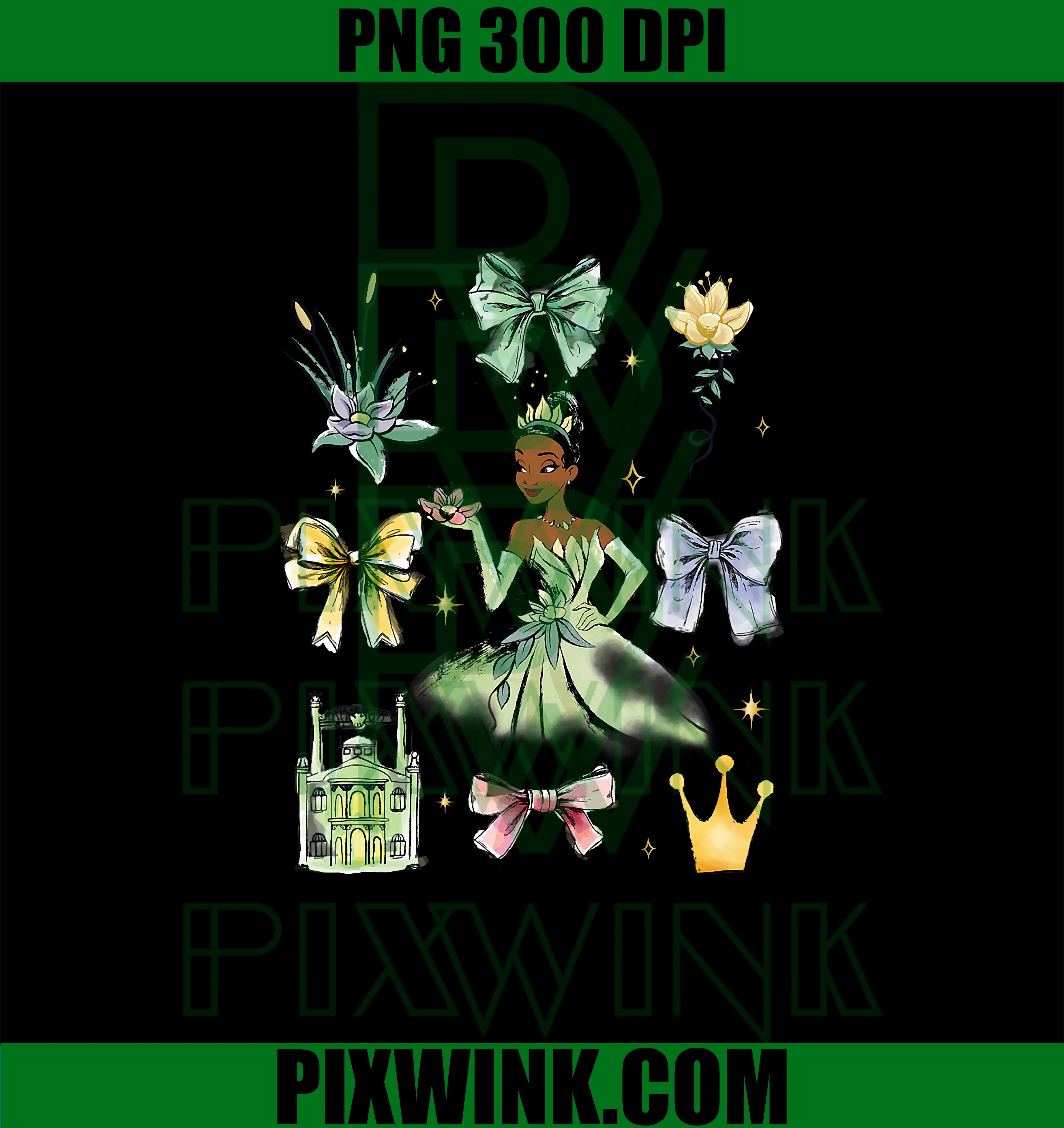 Disney The Princess and The Frog PNG, Tiana Watercolor Essentials PNG