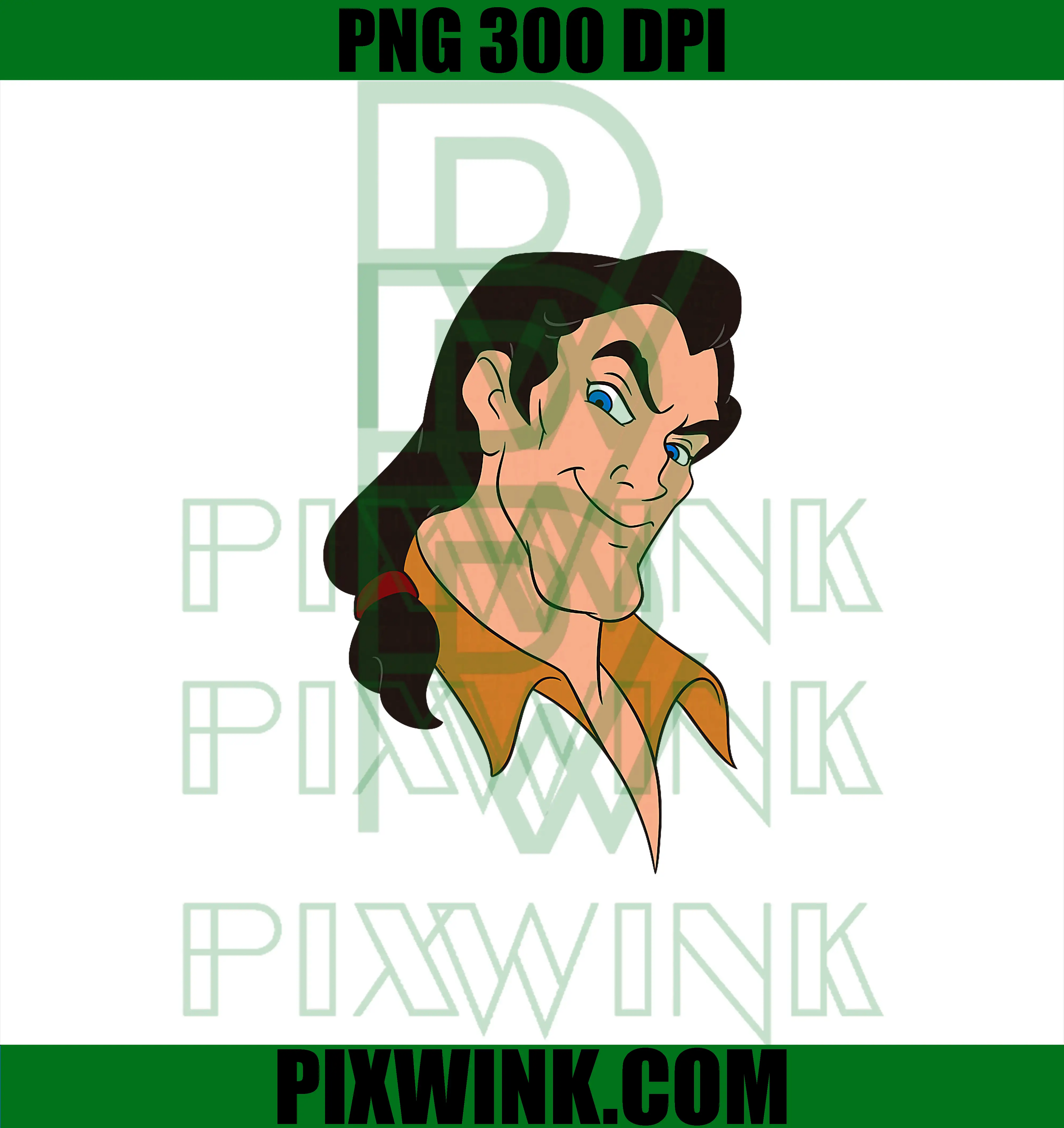 Beauty and the Beast Big Face PNG, Disney Villains Gaston PNG