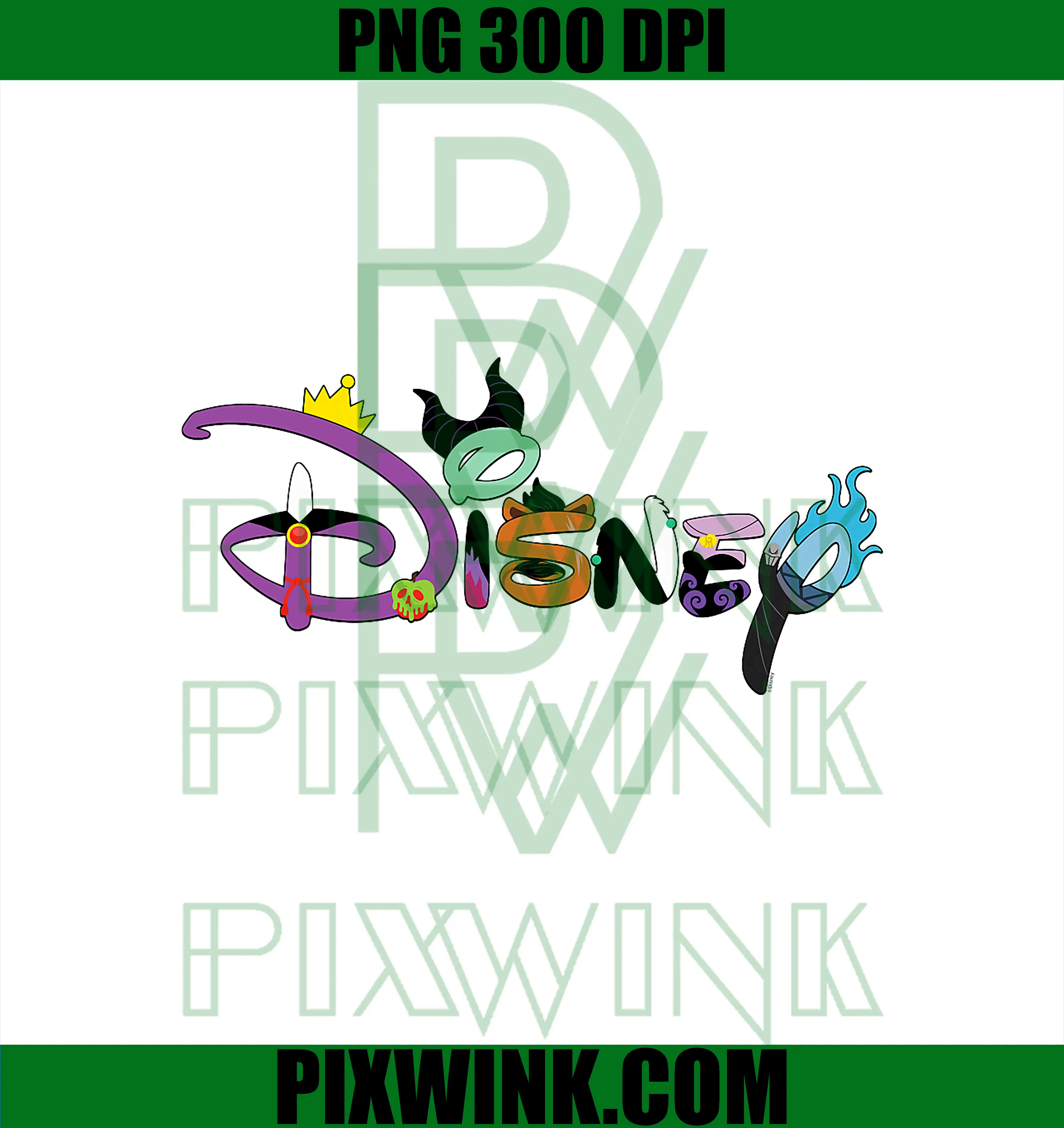 Disney Villains Logo PNG, Family Trip & Vacation Matching PNG