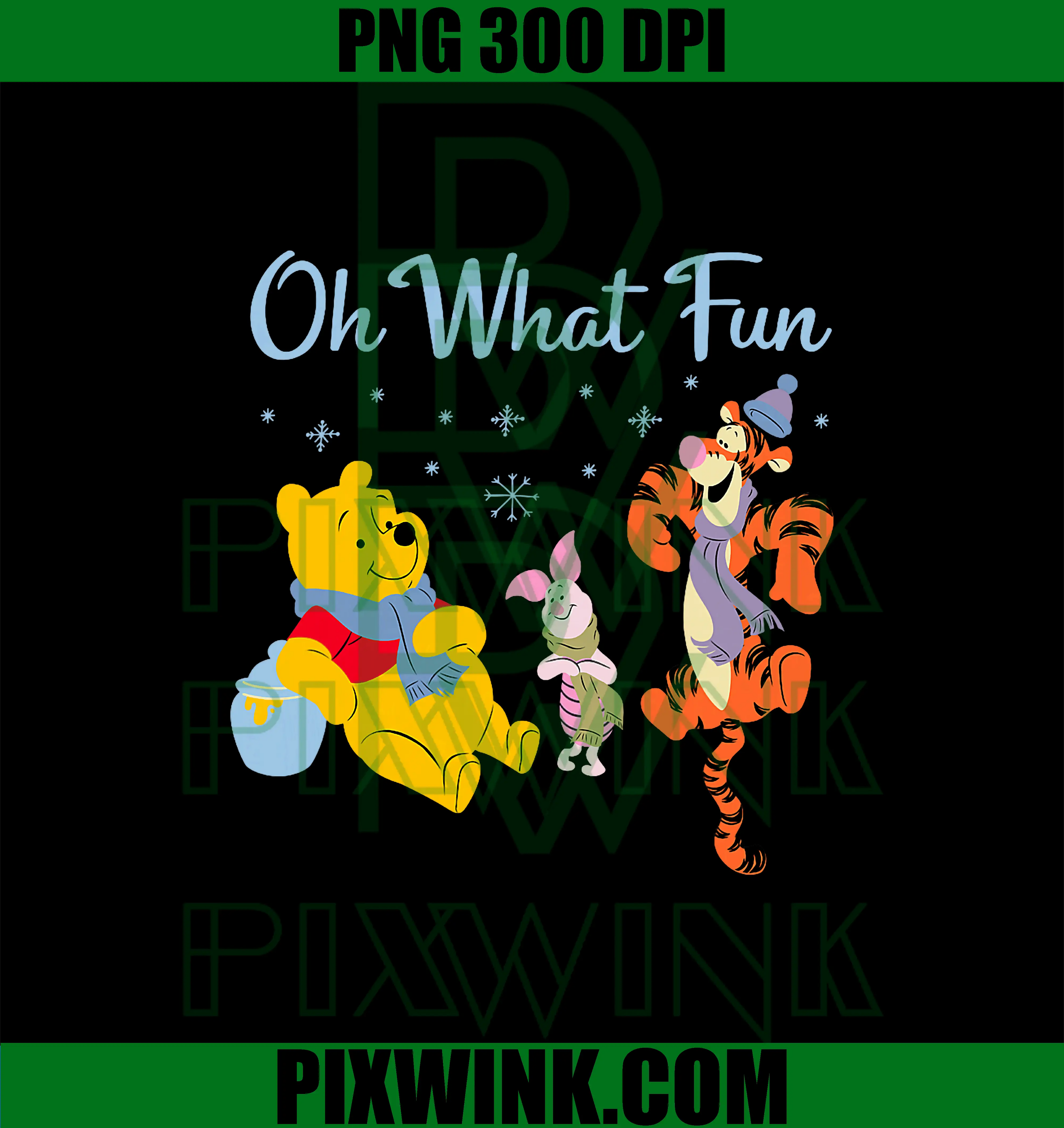 Oh What Fun Friendship Time PNG, Disney Winnie The Pooh Christmas PNG