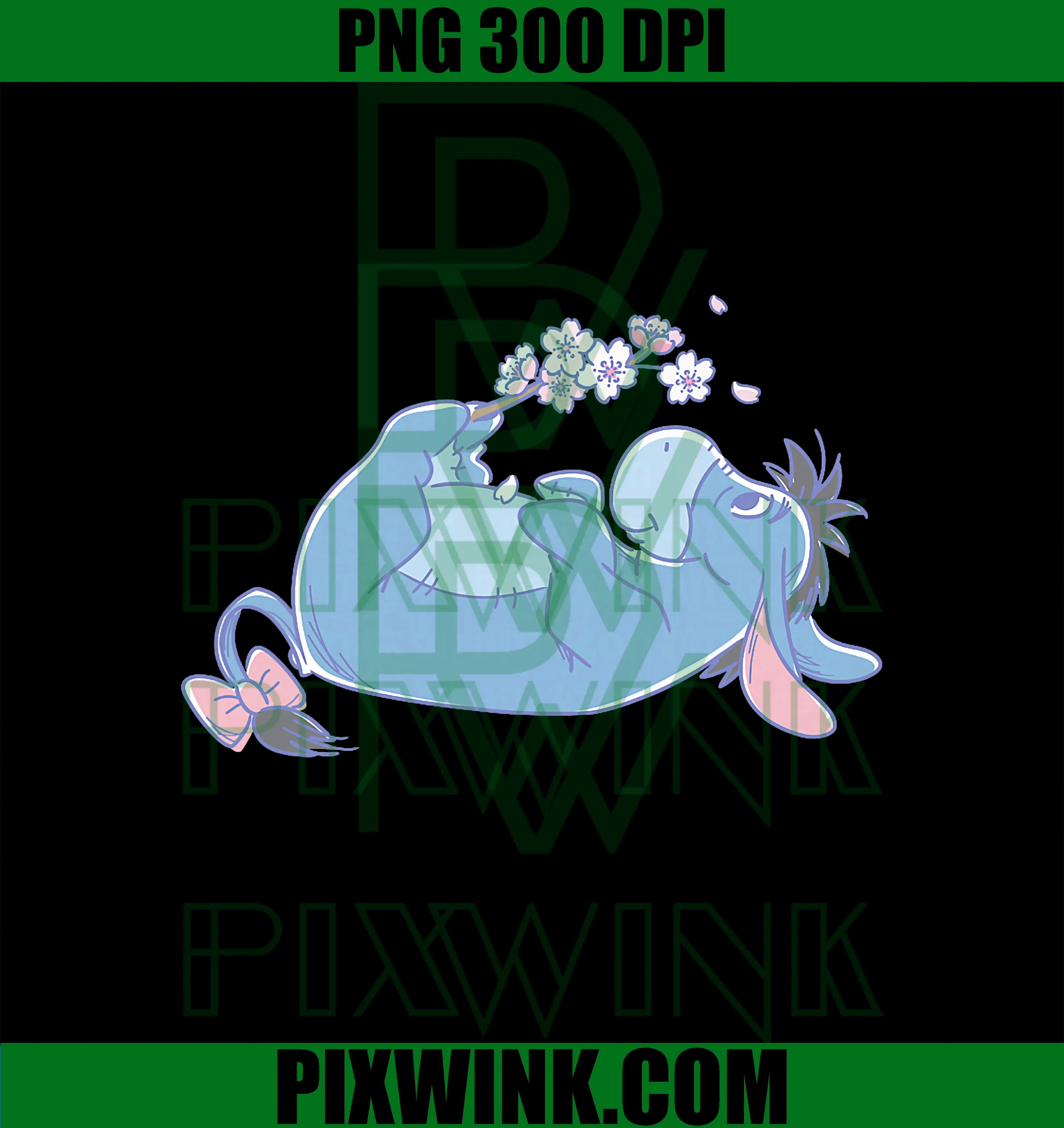 Spring Eeyore with Flowers Retro PNG, Disney Winnie The Pooh PNG