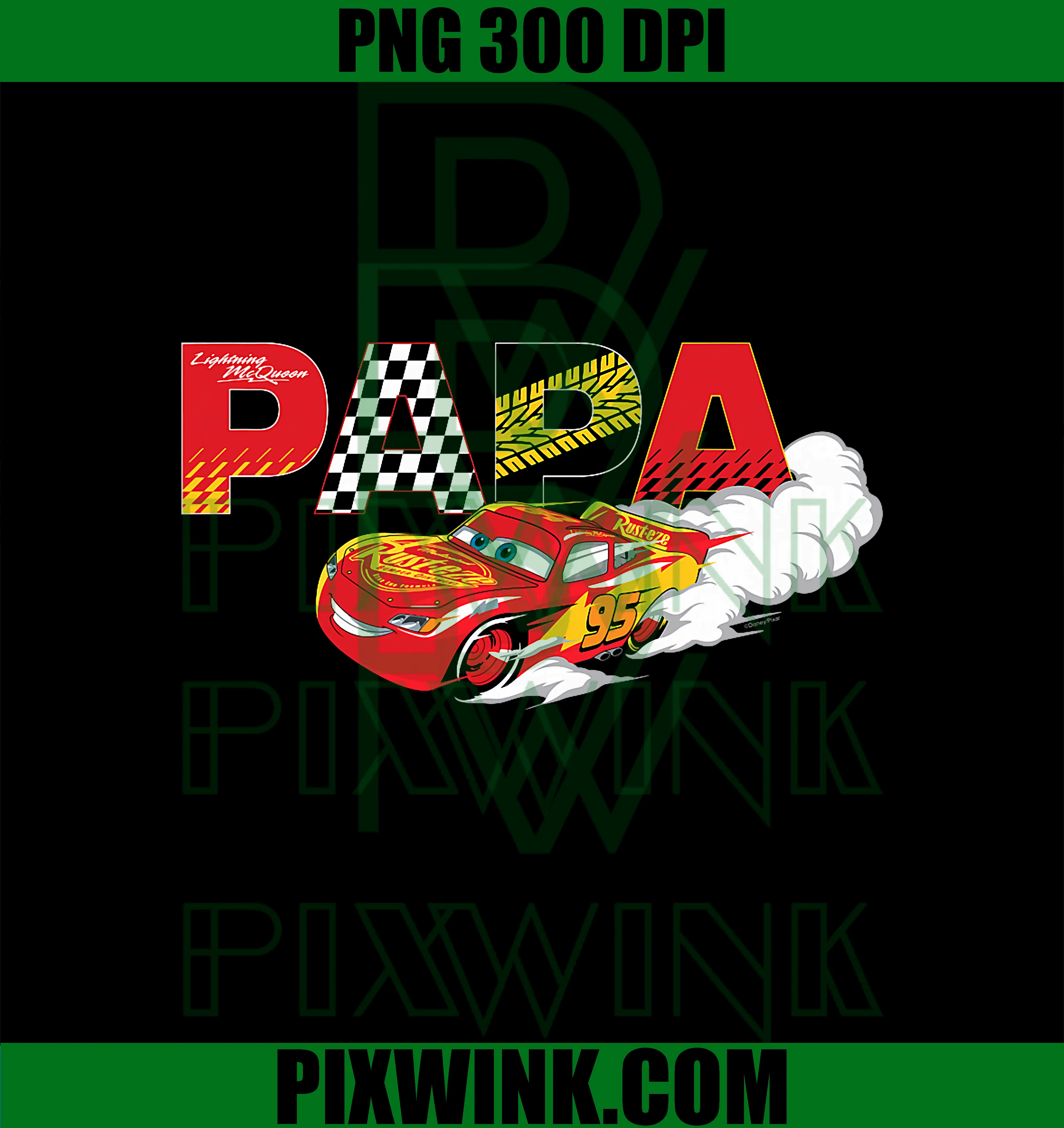 Disney & Pixar's Cars Papa PNG, Birthday Gift Father's Day PNG