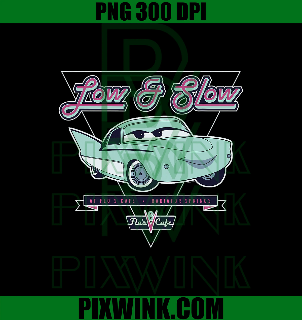 Low & Slow At Flo’s V8 Cafe PNG, Disney and Pixar’s Cars Flo PNG