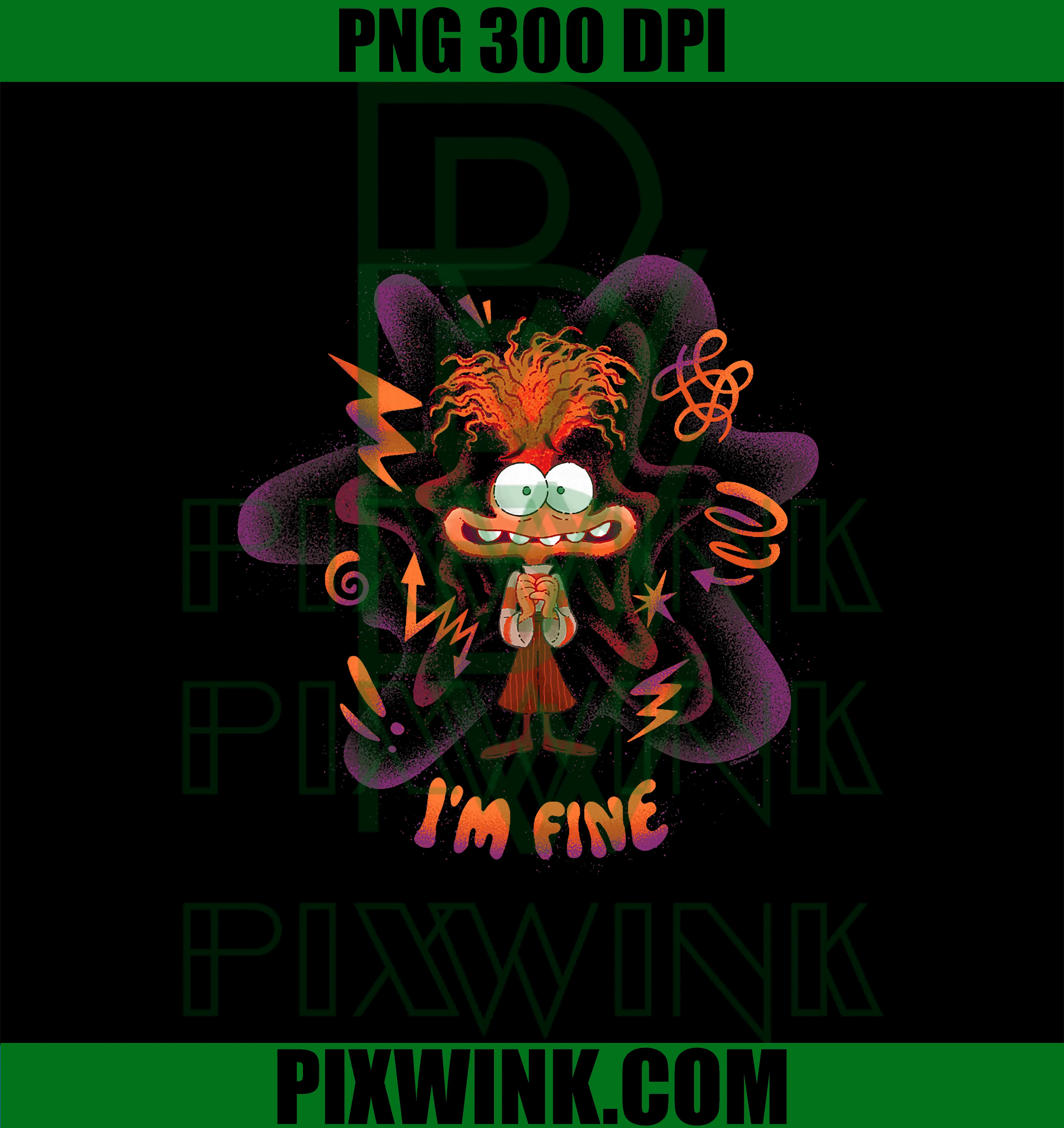Emotions Anxiety I’m Fine PNG, Disney and Pixar’s Inside Out 2 PNG