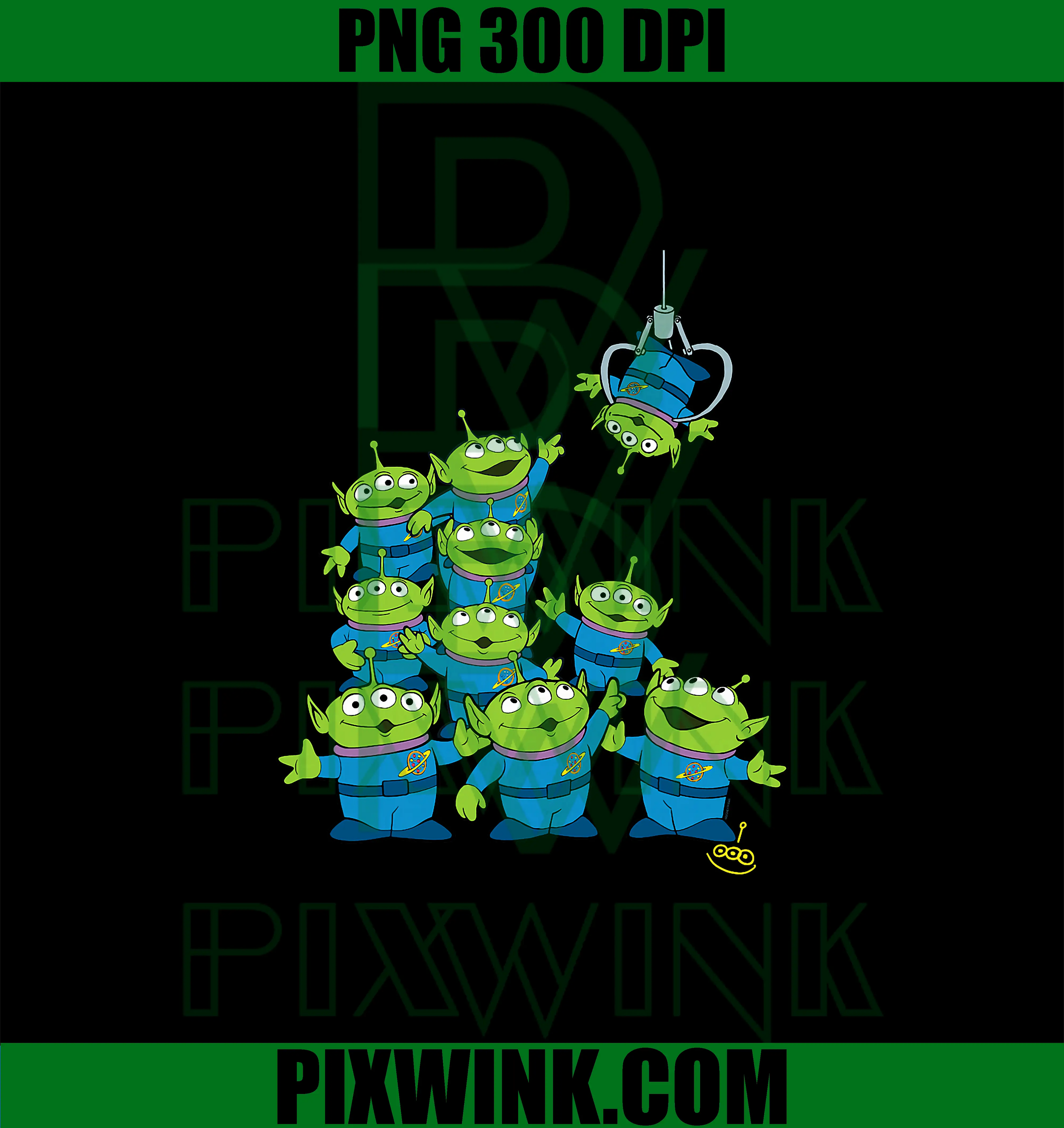 Toy Story Aliens & The Claw Signature PNG, Disney and Pixar's PNG