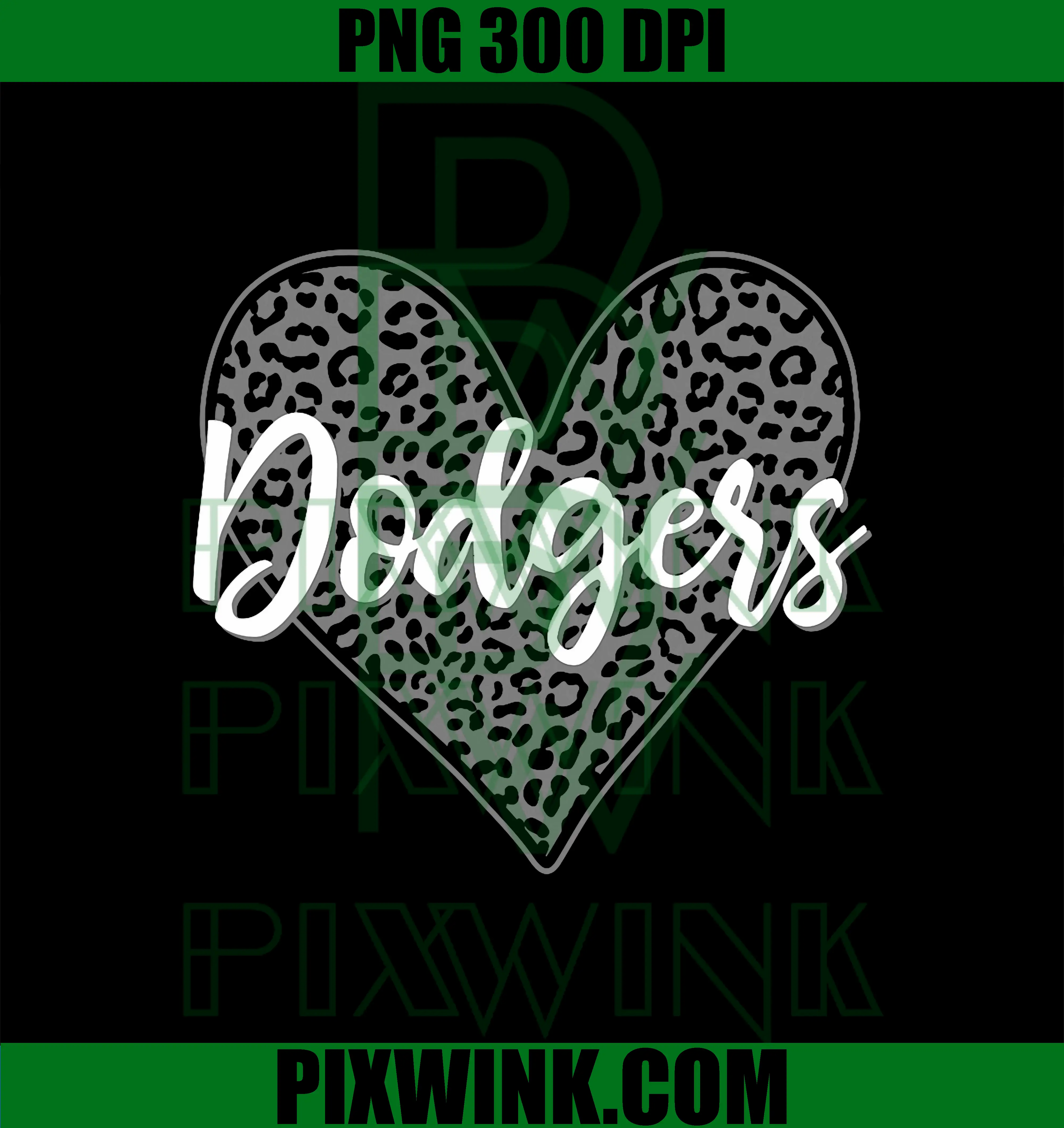 Dodgers Madison PNG, Leopard Heart Pattern HS PNG
