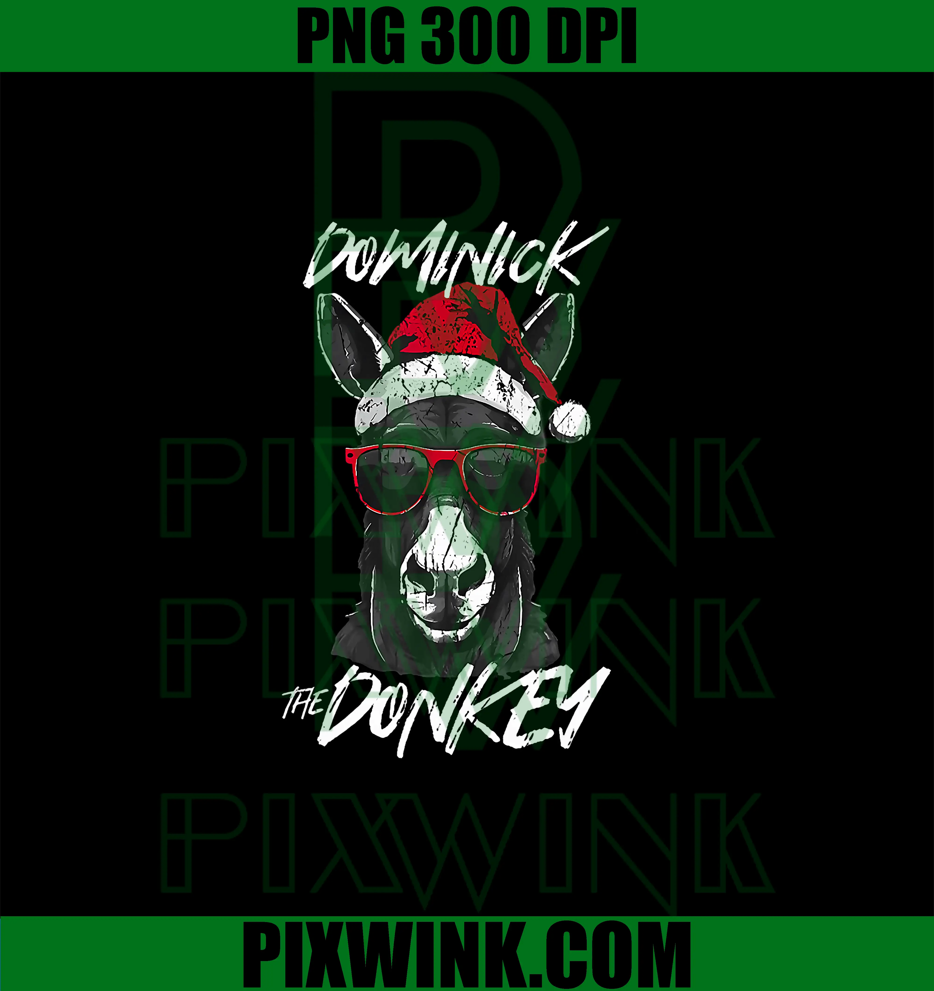 Dominick The Donkey Christmas PNG, Funny Donkey Santa PNG