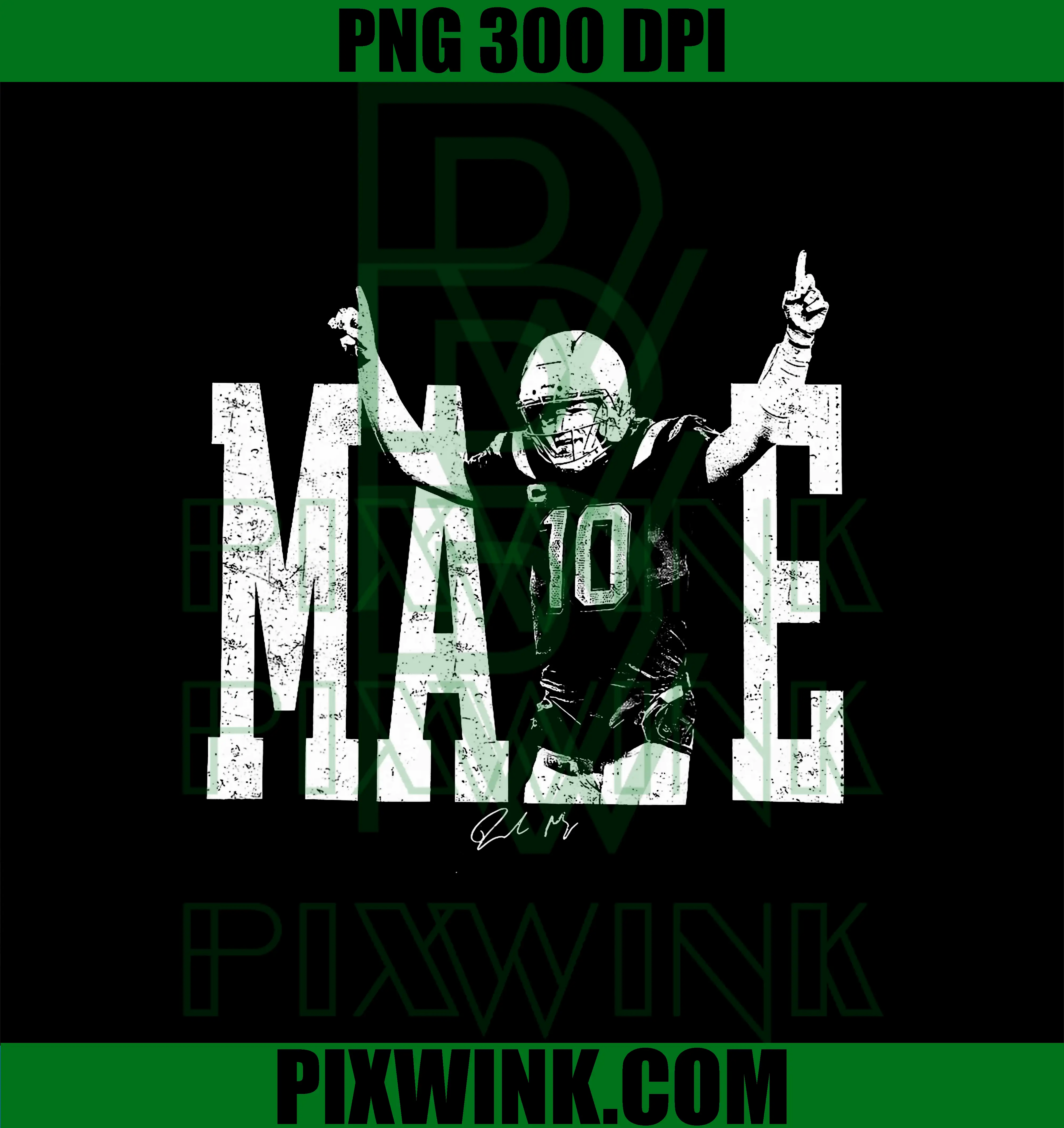 Drake Maye Football PNG, Bold Text Athlete Style PNG