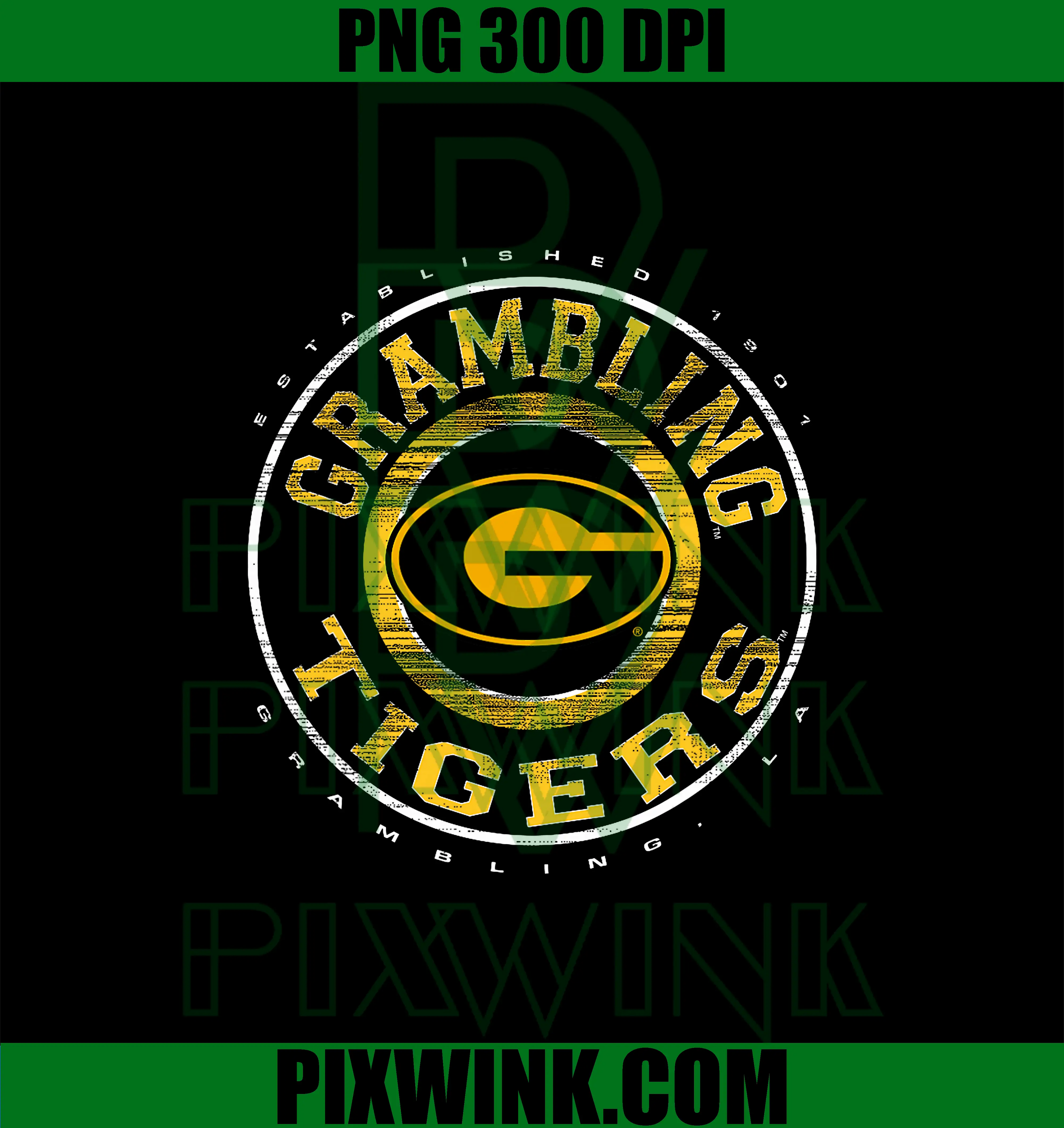 Grambling Tigers PNG, Vintage Retro Black PNG