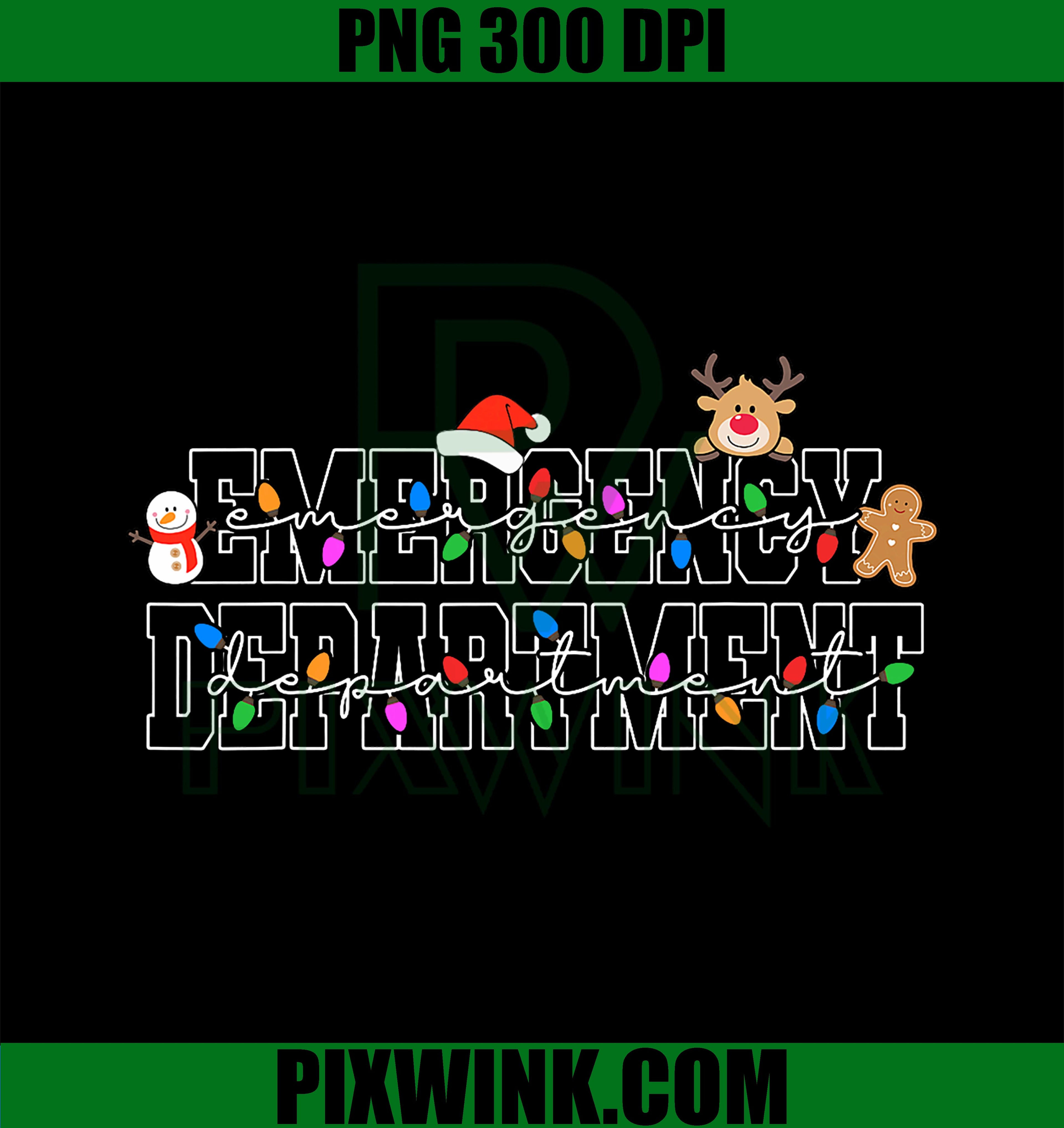 Emergency Department PNG, Christmas Lights ER Nurse Christmas PNG