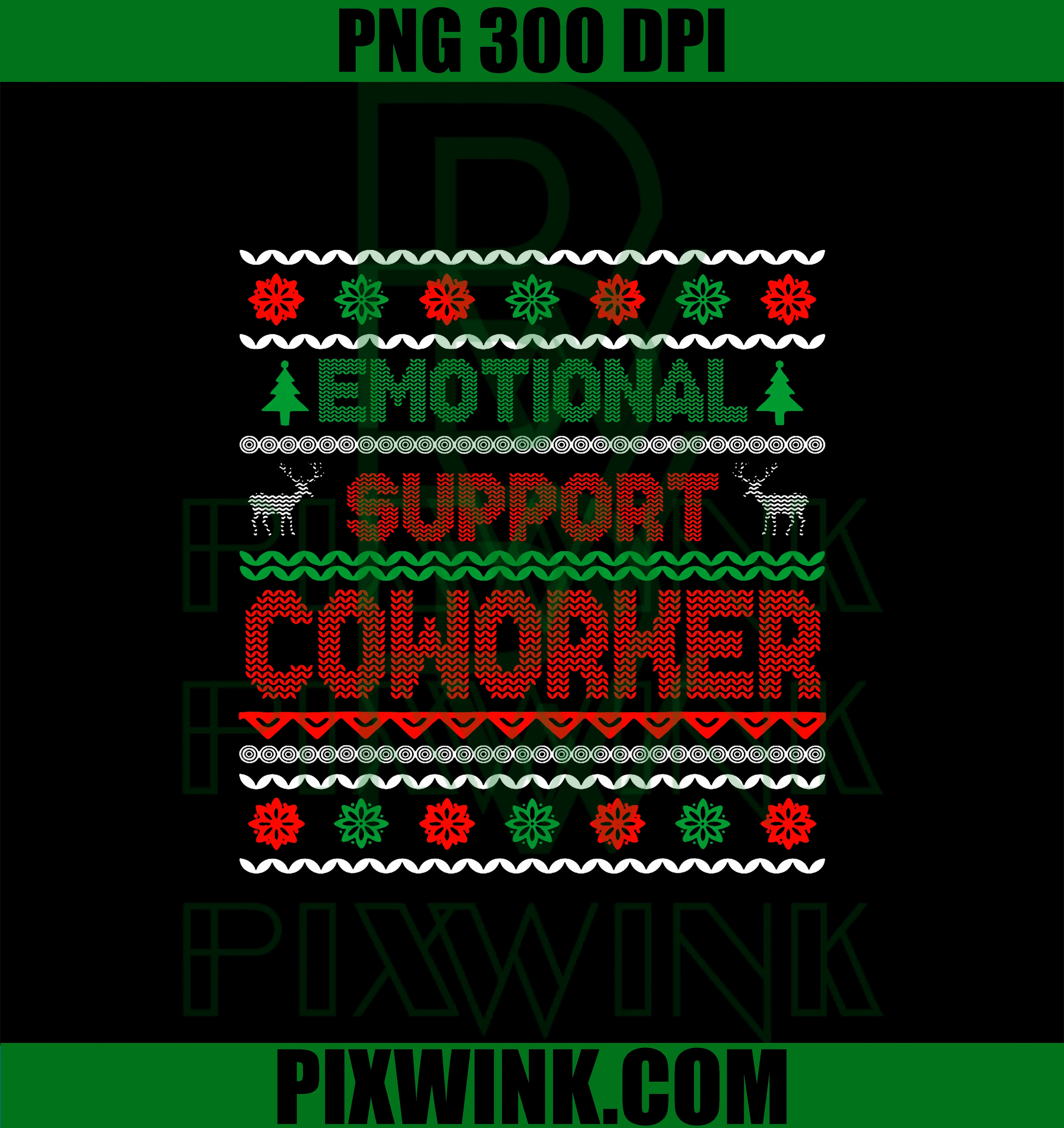 Emotional Support Coworker PNG, Funny Ugly Christmas PNG
