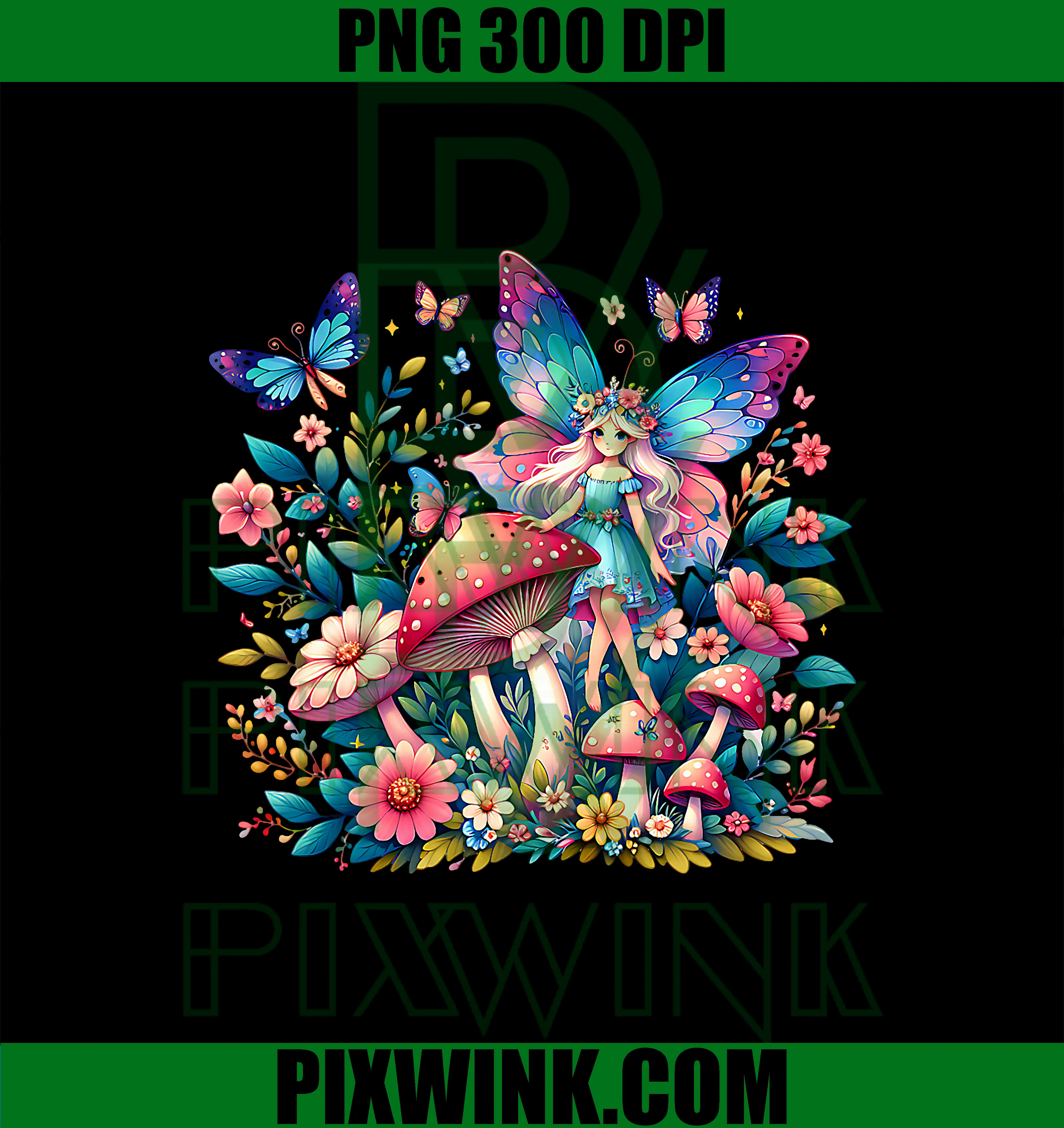 Enchanted Forest Fairy PNG, Fantasy Mystical Floral & Butterfly PNG