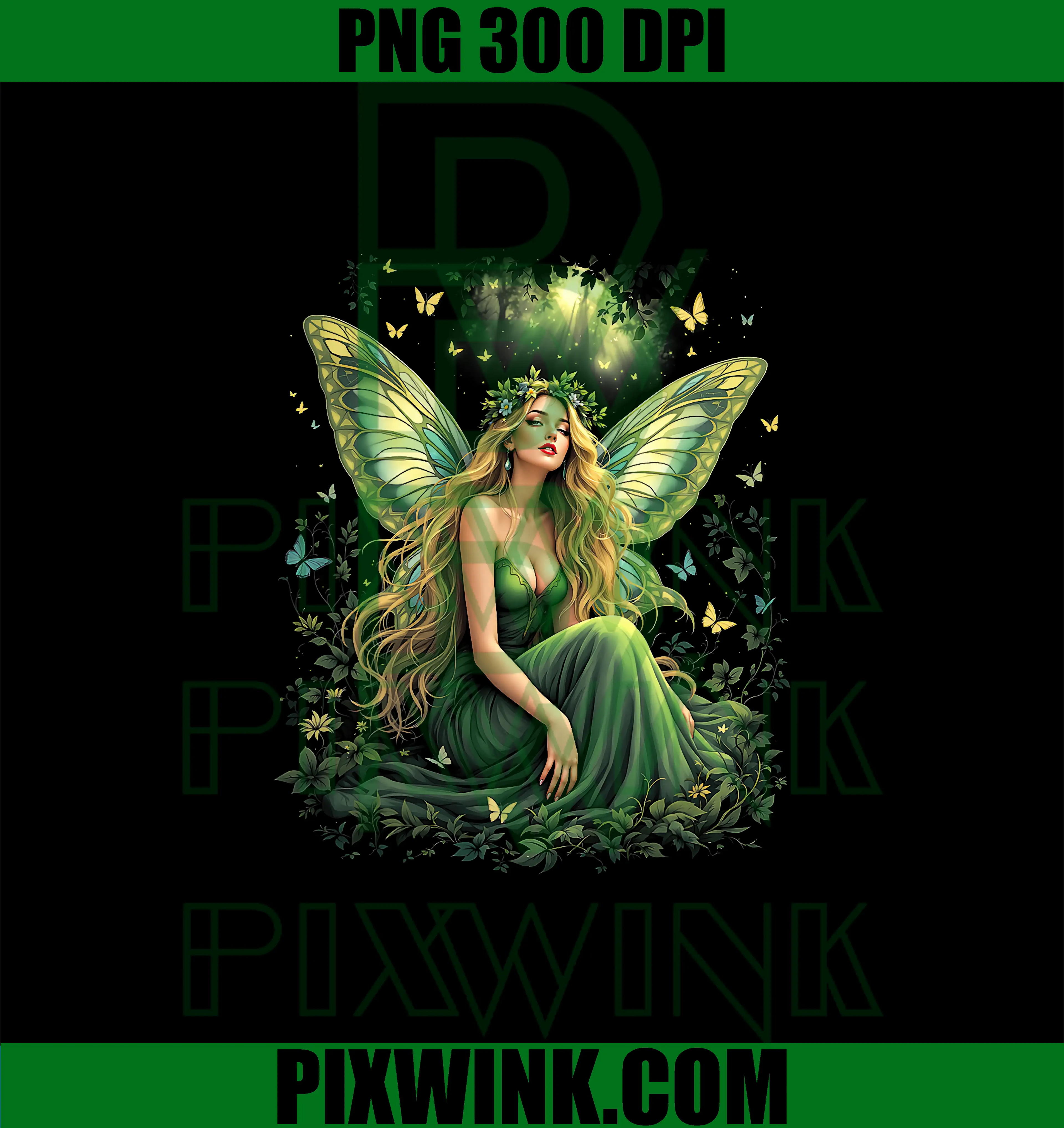 Enchanted Woodland PNG, Fairy Fantasy Mystical Butterflies PNG