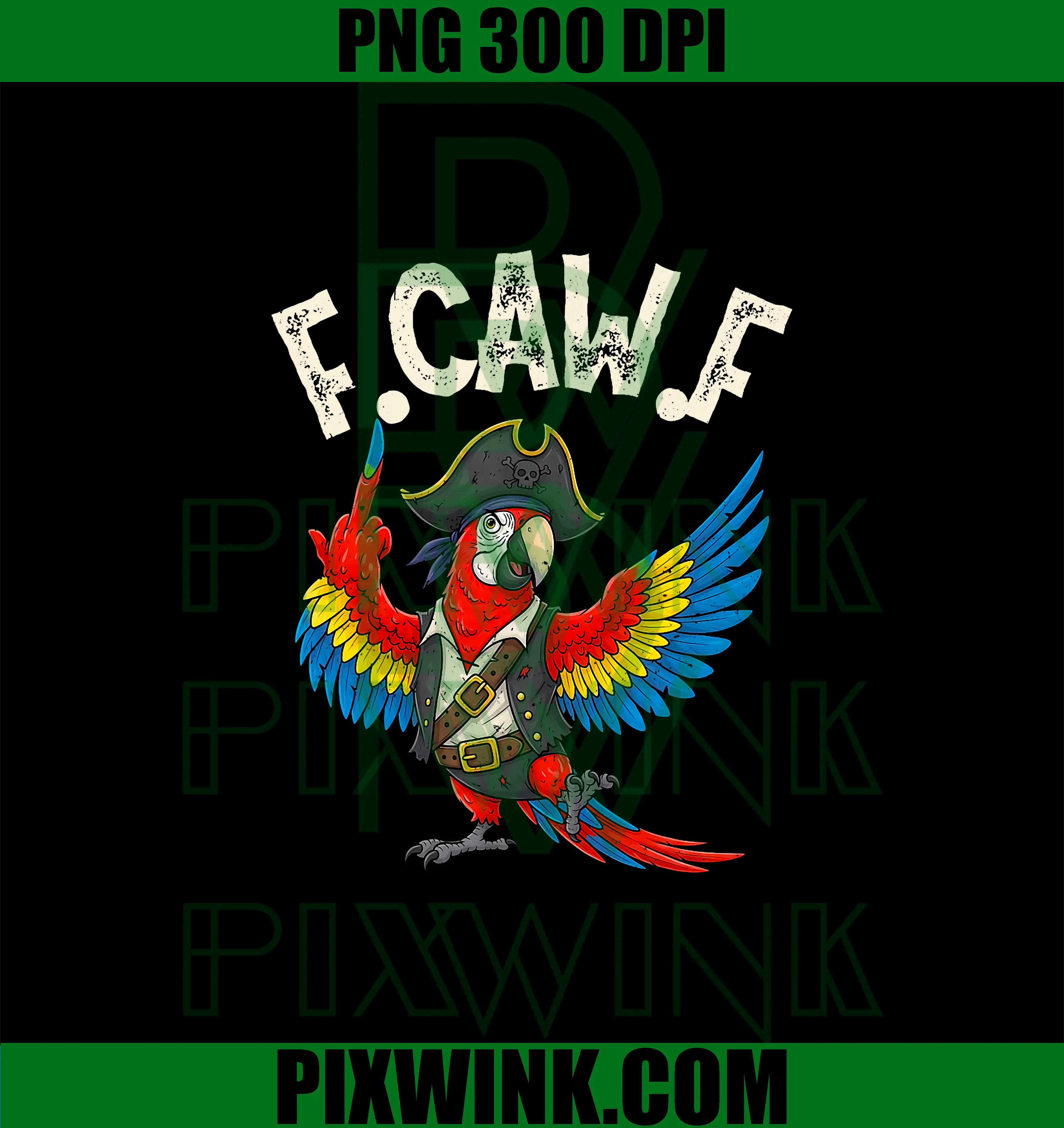 F CAW F Funny Pirate PNG, Macaw Parrot Meme PNG