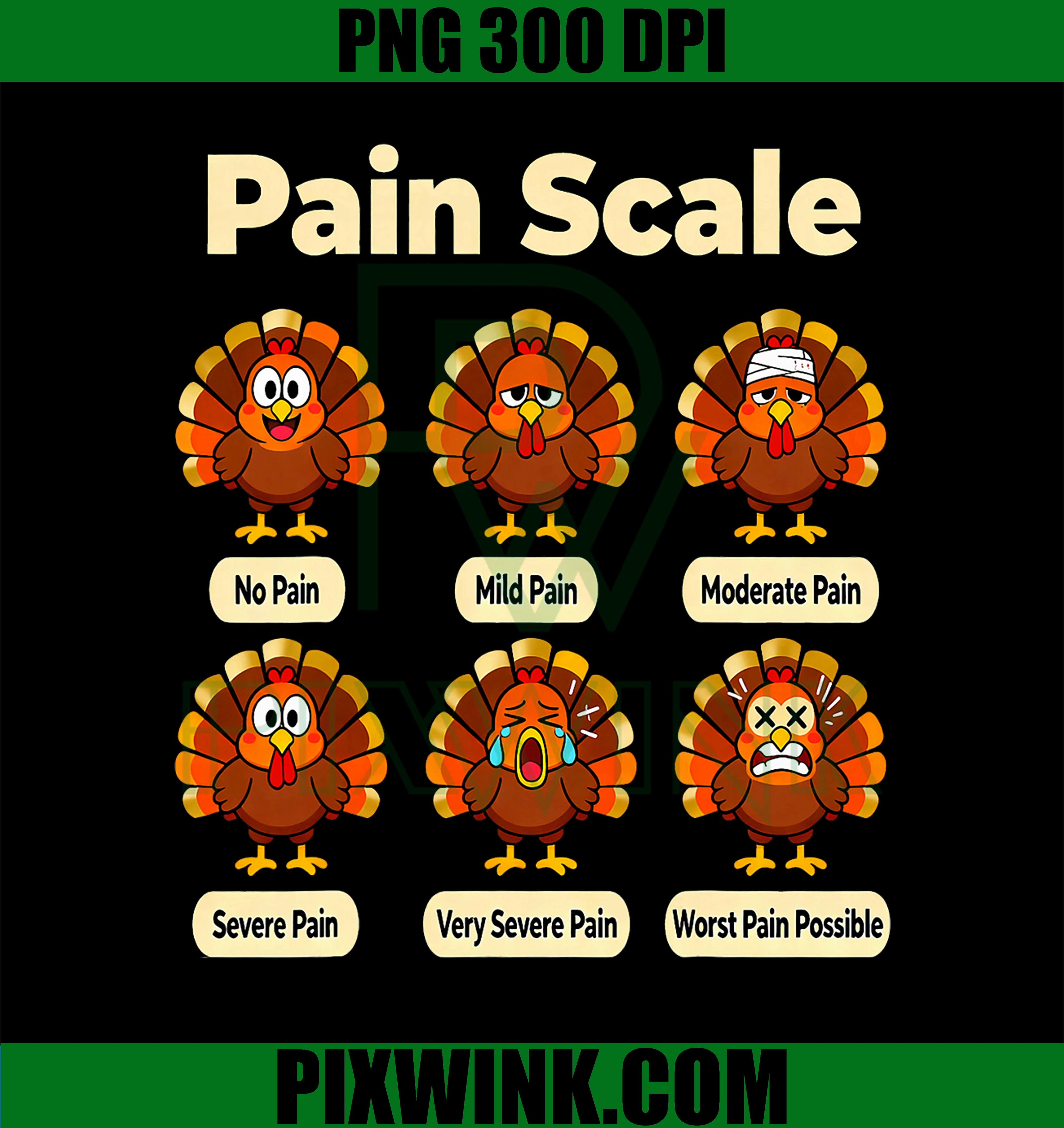 Fall CNA Funny Turkey Pain Scale ER Thanksgiving Nurse Humor PNG