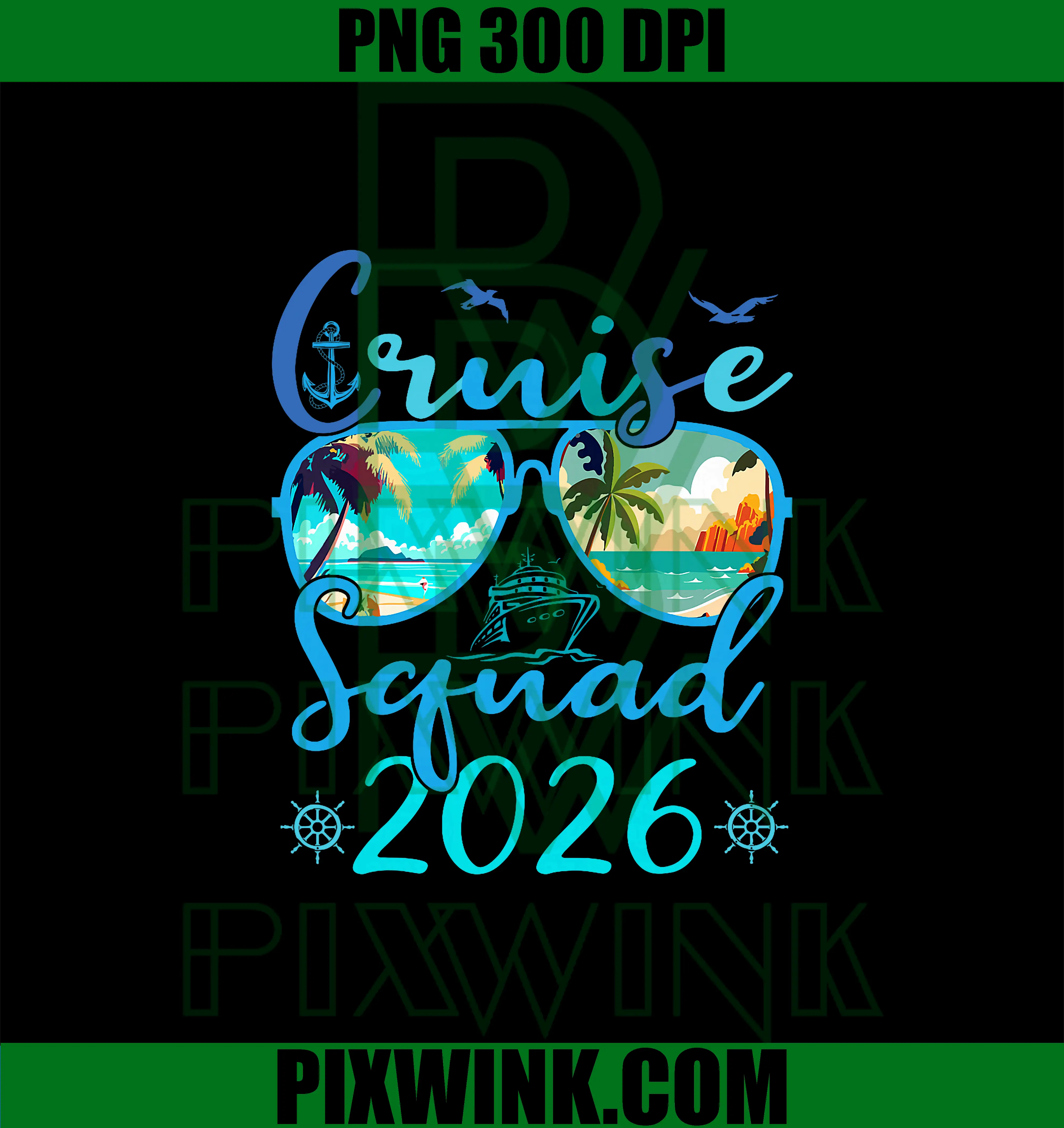 Family Cruise Squad 2026 PNG, Summer Vacation Matching Family Cruise PNG
