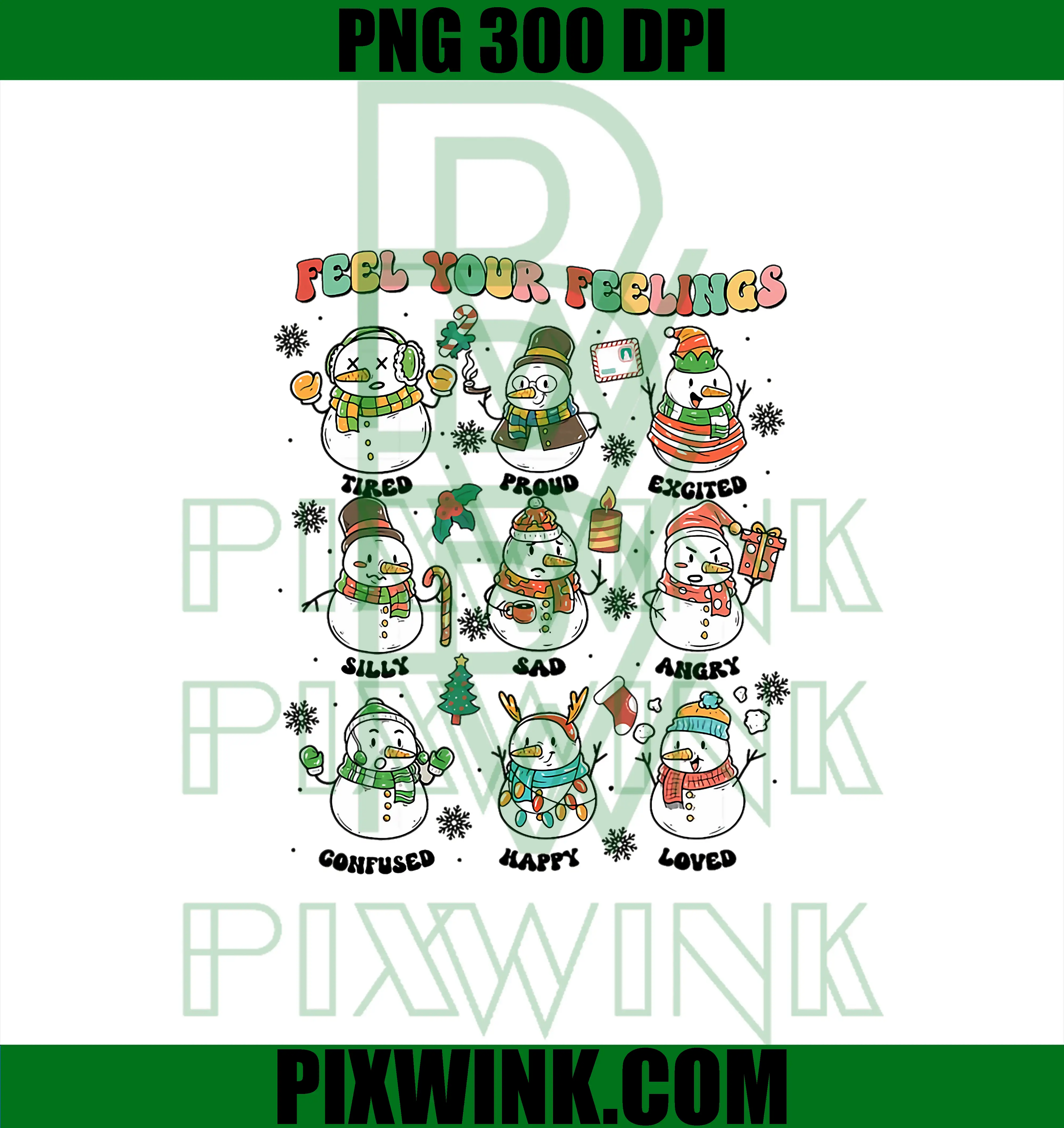 Feel Your Feeling PNG, Christmas School Counselor Snowman PNG 