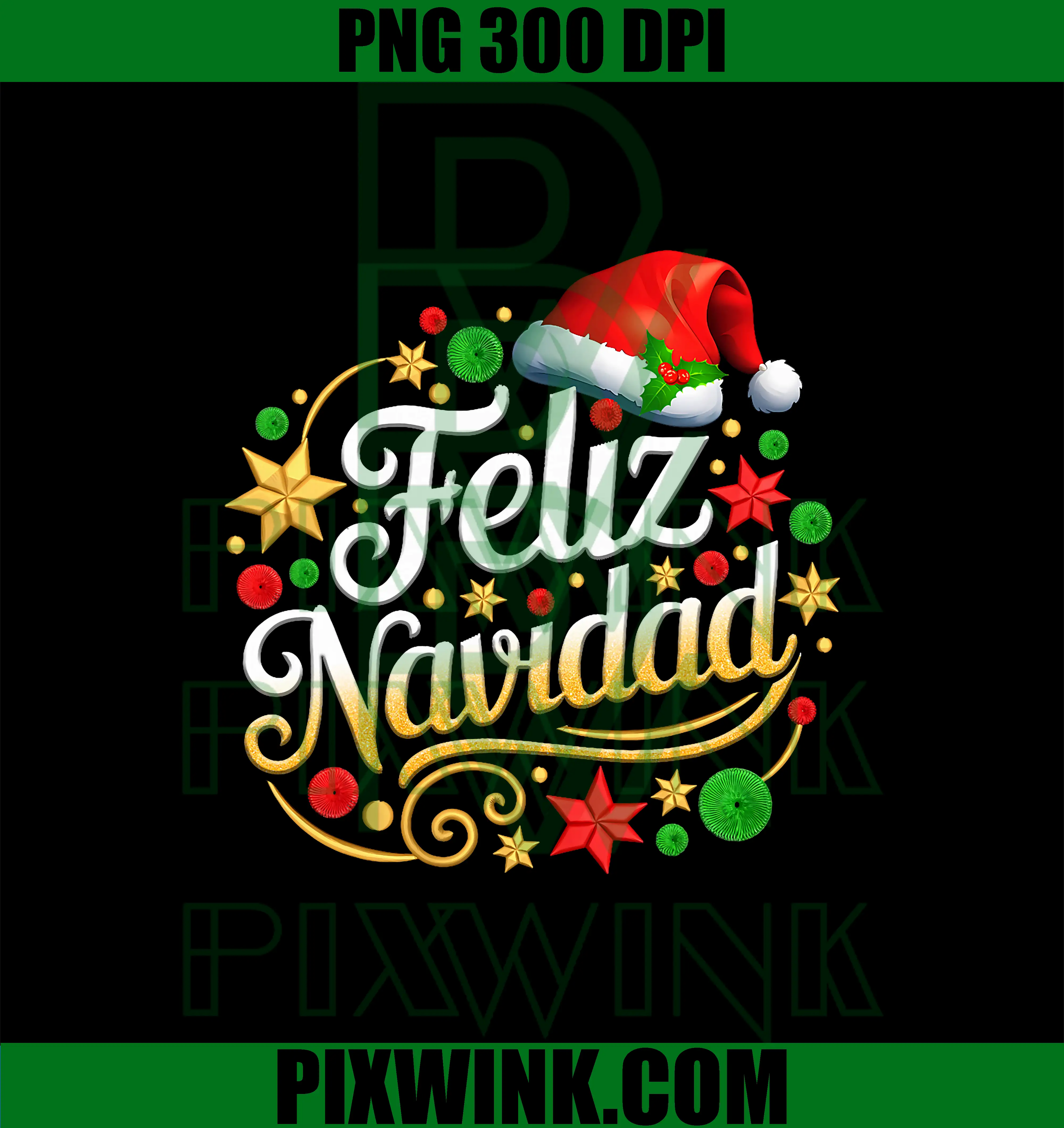 Feliz Navidad PNG, Spanish Mexican Christmas PNG, Xmas Holiday Santa PNG