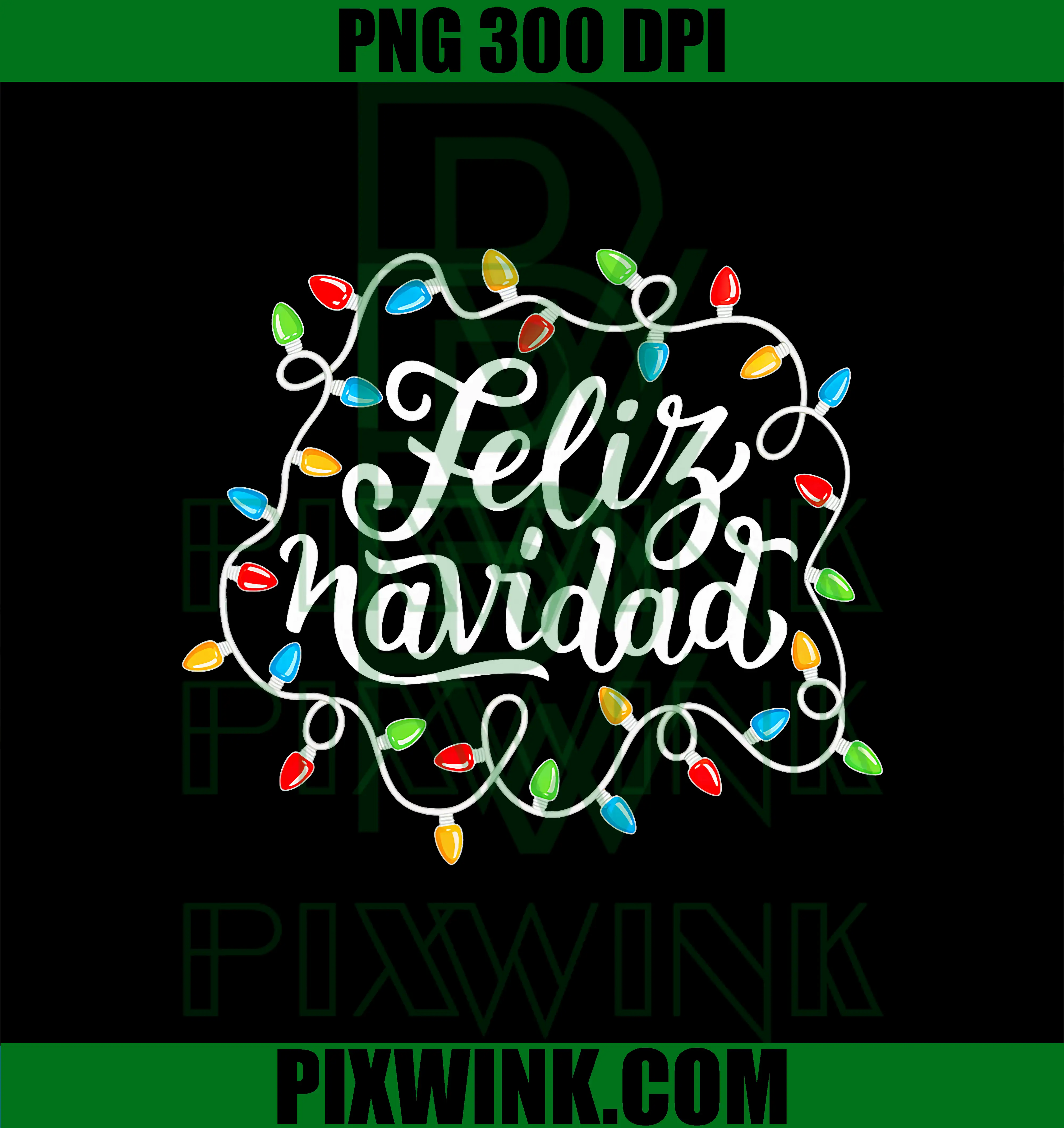 Feliz Navidad Spanish Mexican PNG, Christmas Lights Holiday PNG