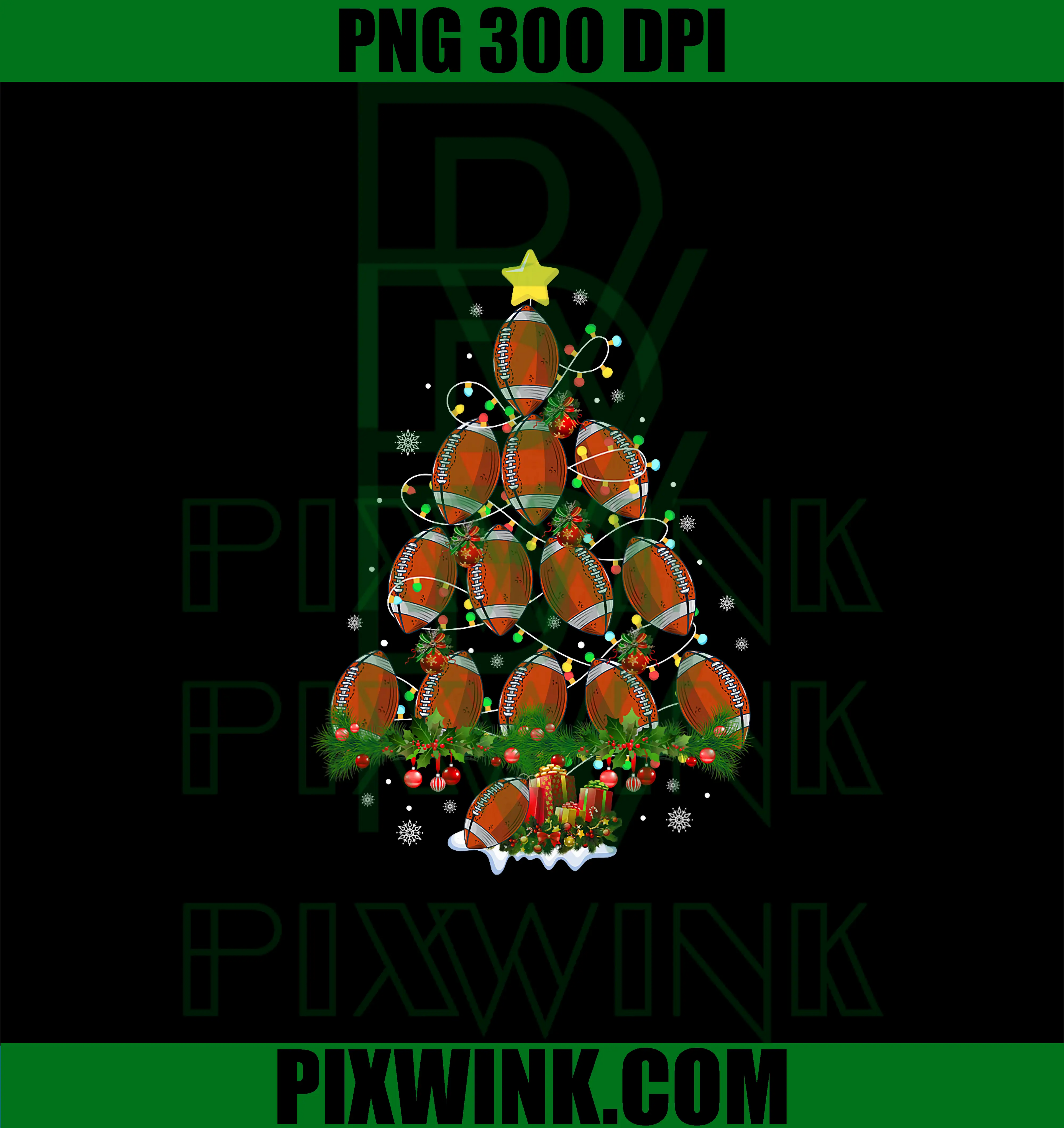 Football Christmas Tree PNG, Lights Santa Hat PNG, Family Xmas PNG