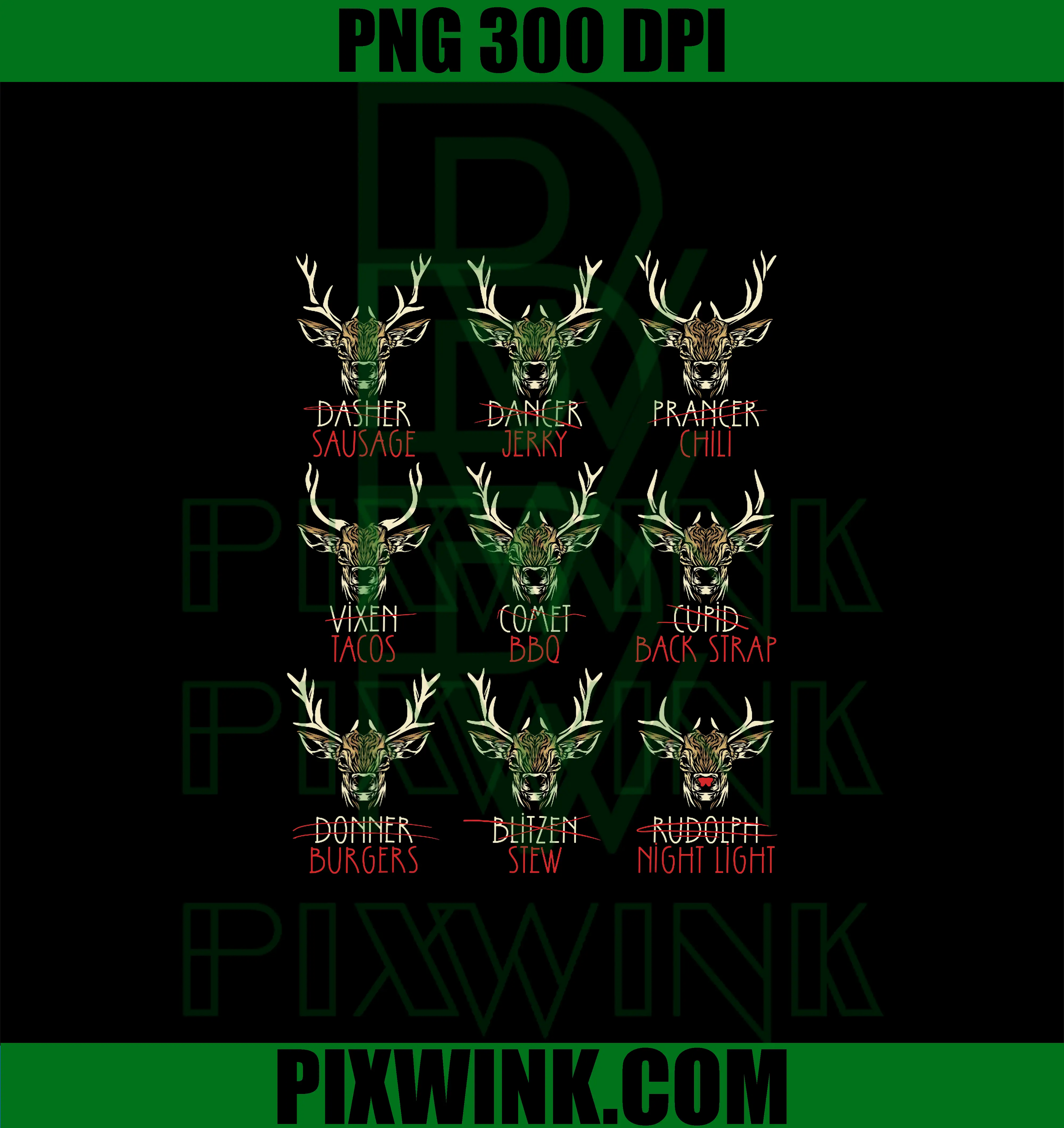 Deer Hunters All of Santa's PNG, Reindeer Hunting PNG