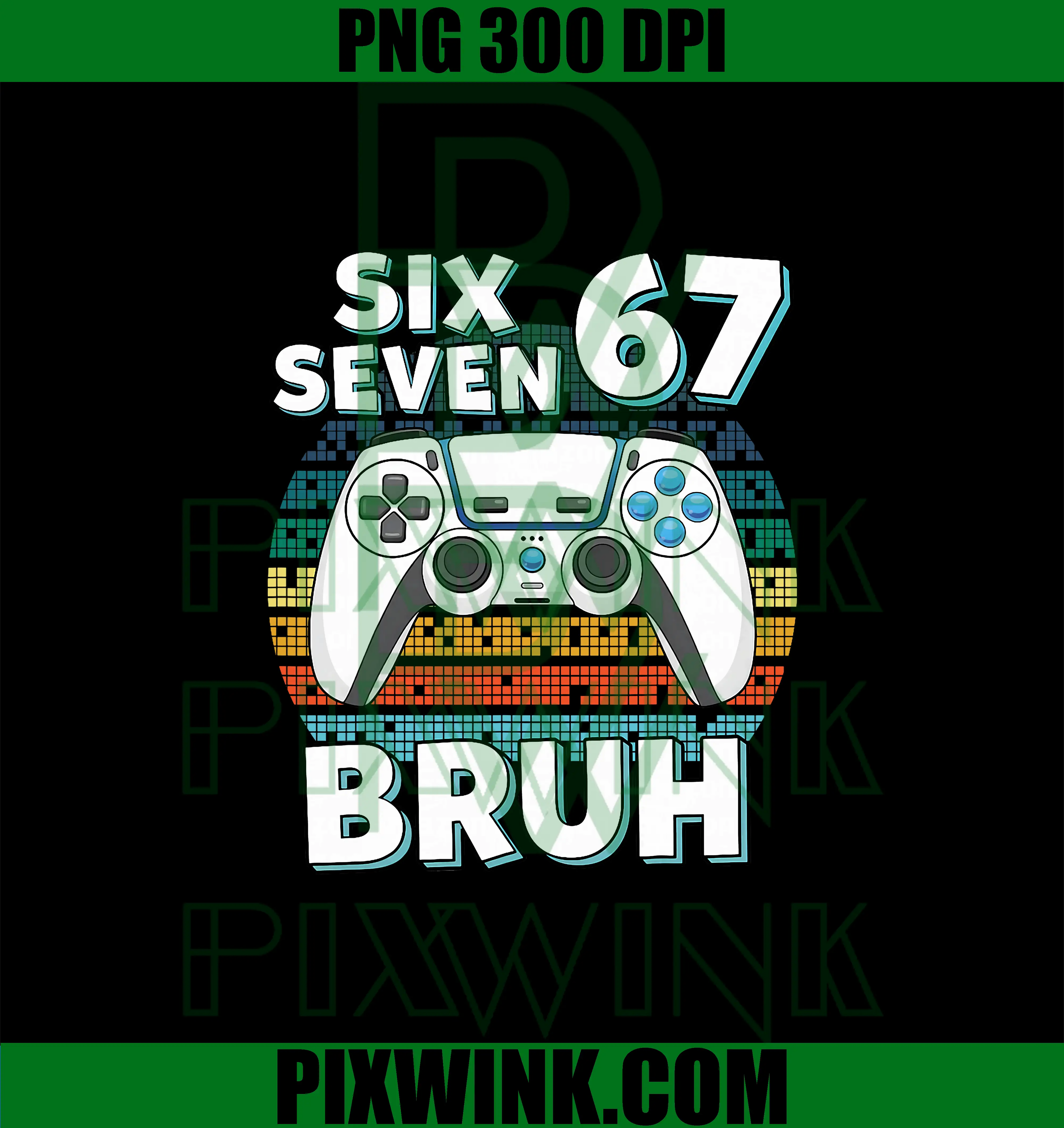 Funny Gaming Six Seven 67 PNG, Bruh Gamer Boy PNG