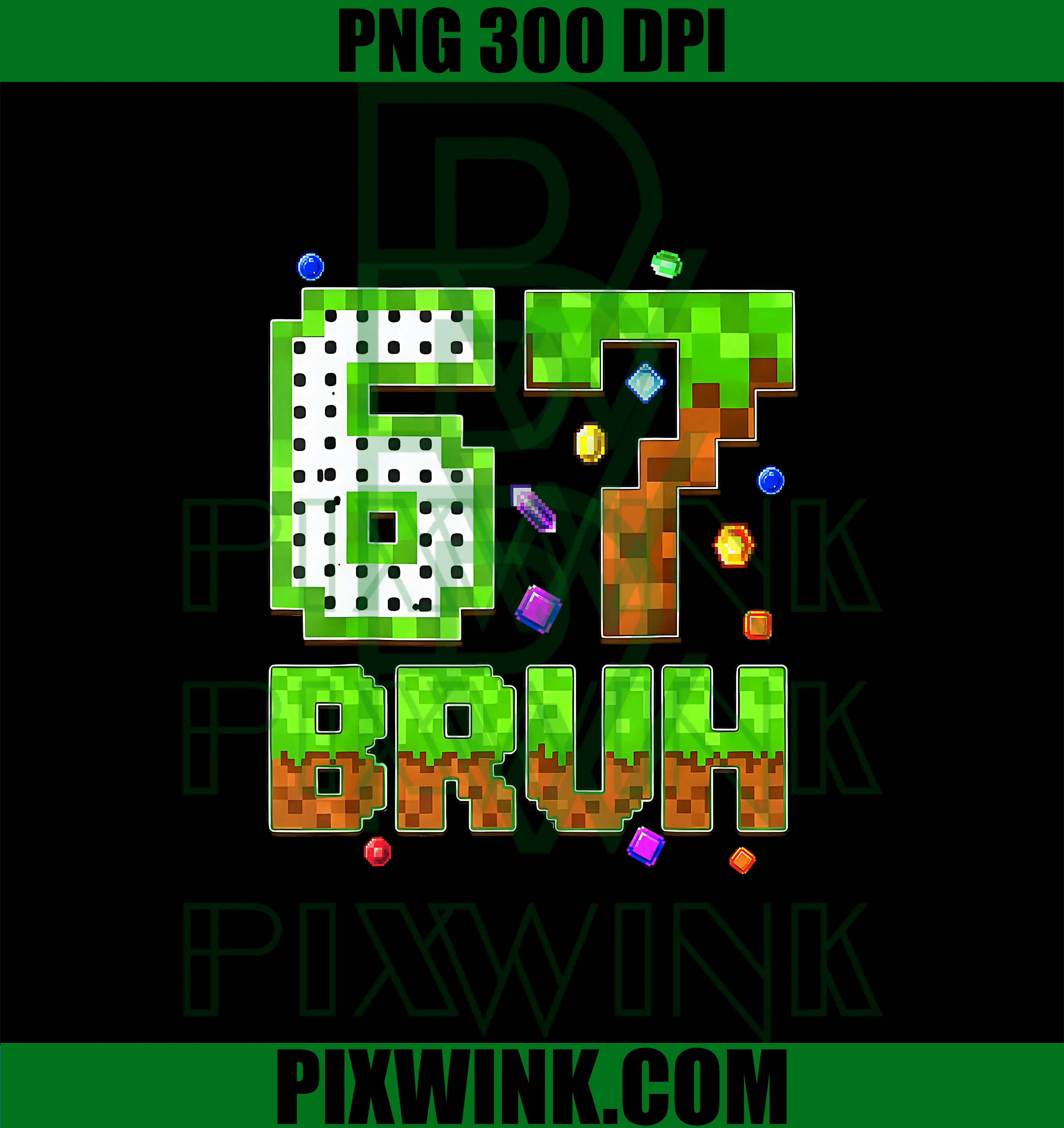 Meme Six Seven 67 Bruh PNG, Pixel Gamer PNG