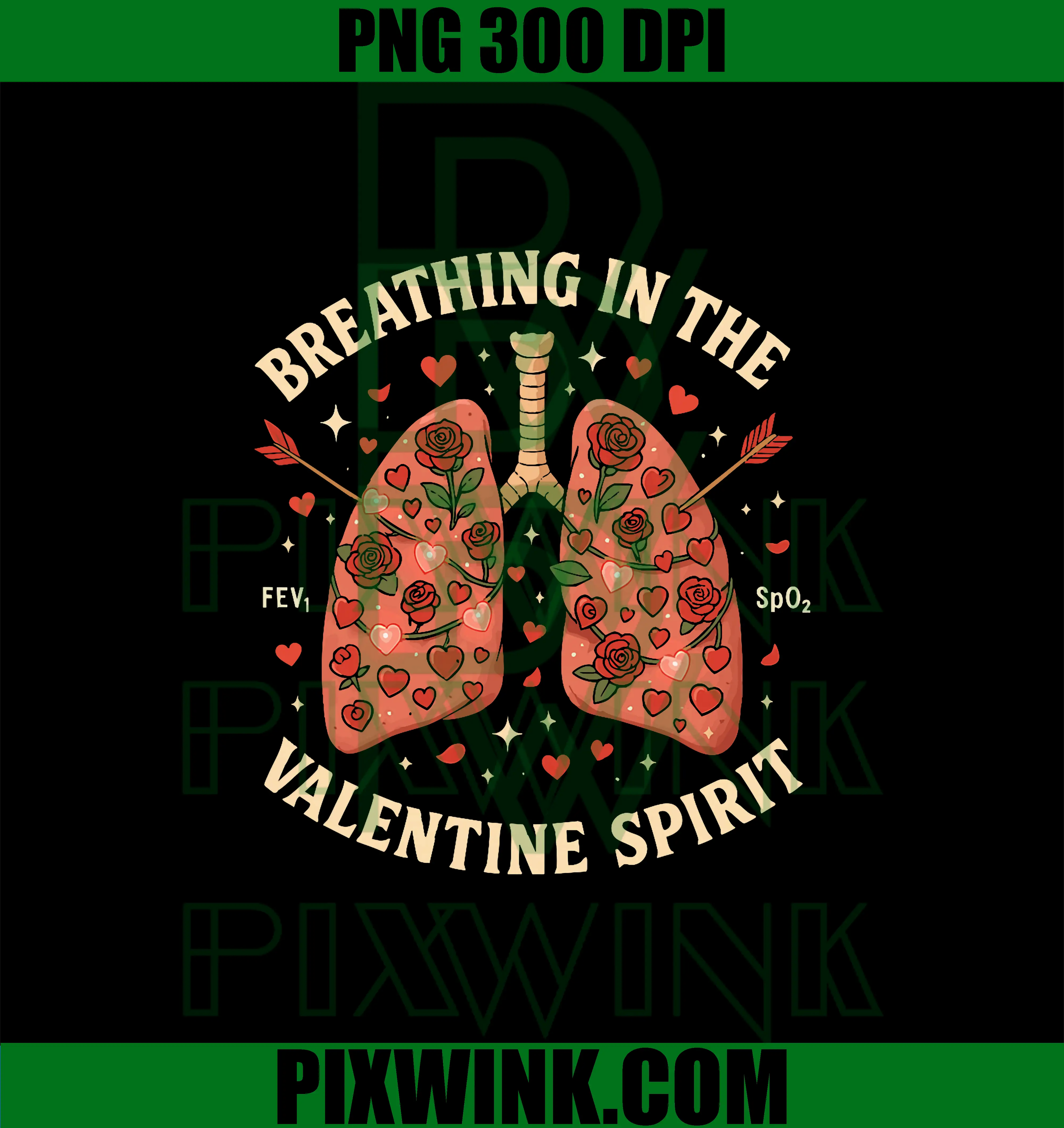 Breathing In The Valentine Spirit PNG, Respiratory Therapist Lungs PNG