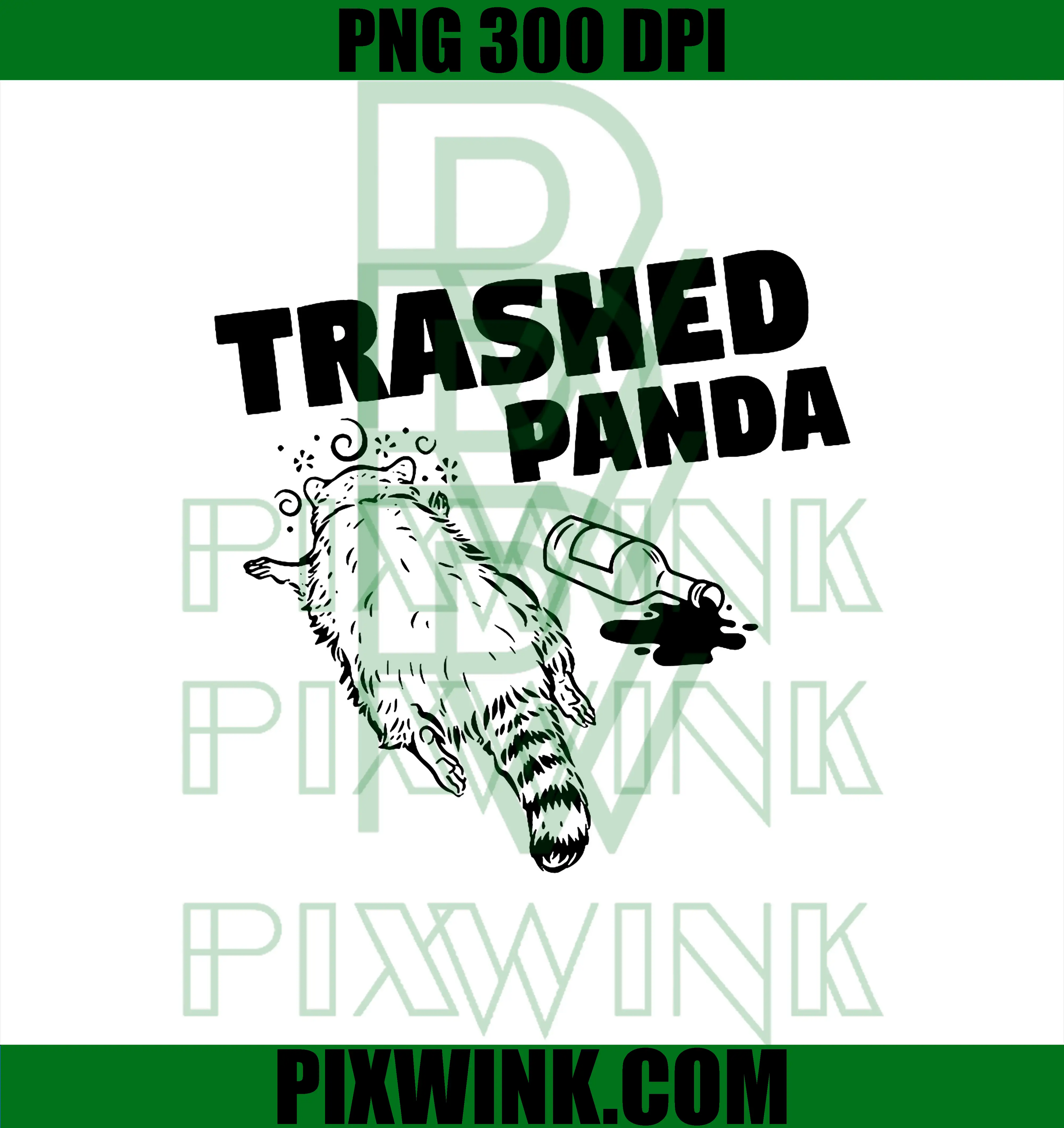 Funny Trashed Panda PNG, Racoon Gets Drunk PNG