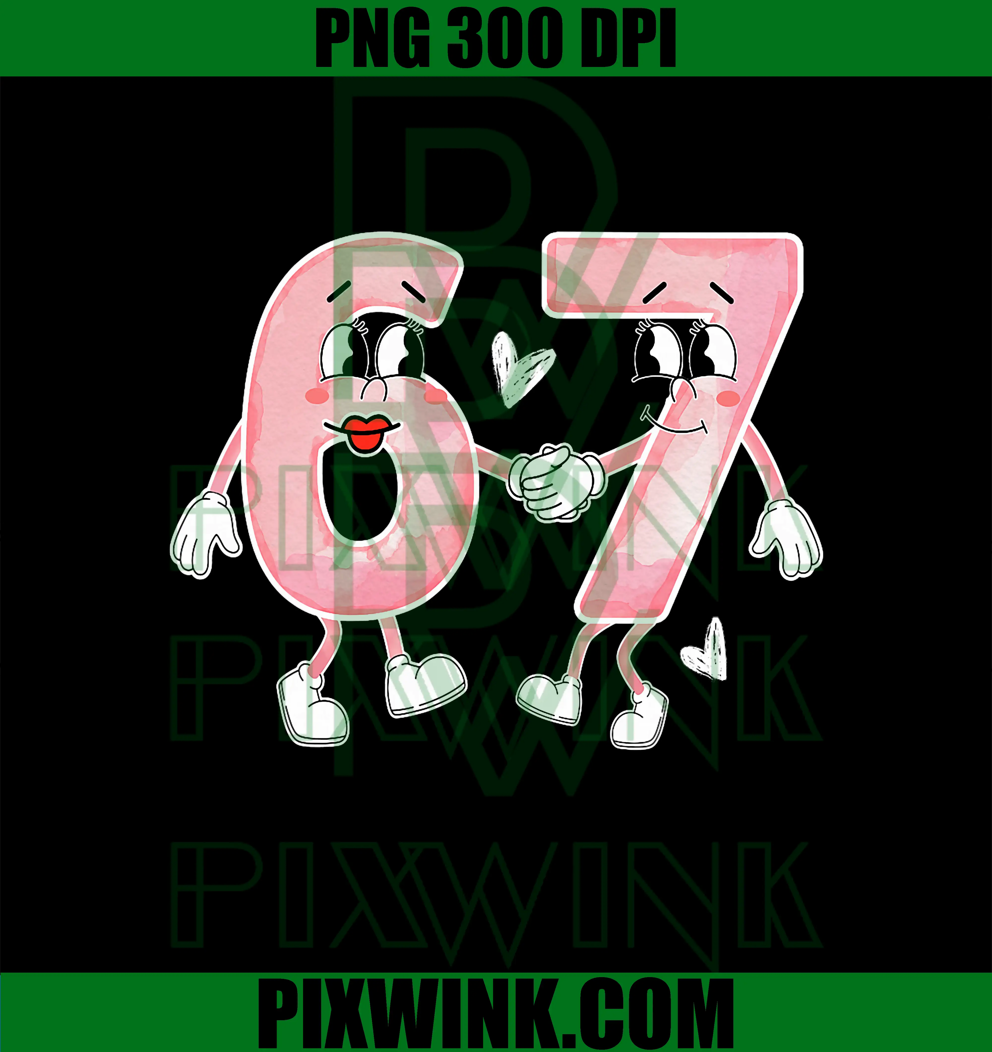 Funny Valentine's Day 6 7 PNG, six Seven Meme Valentine Couples PNG