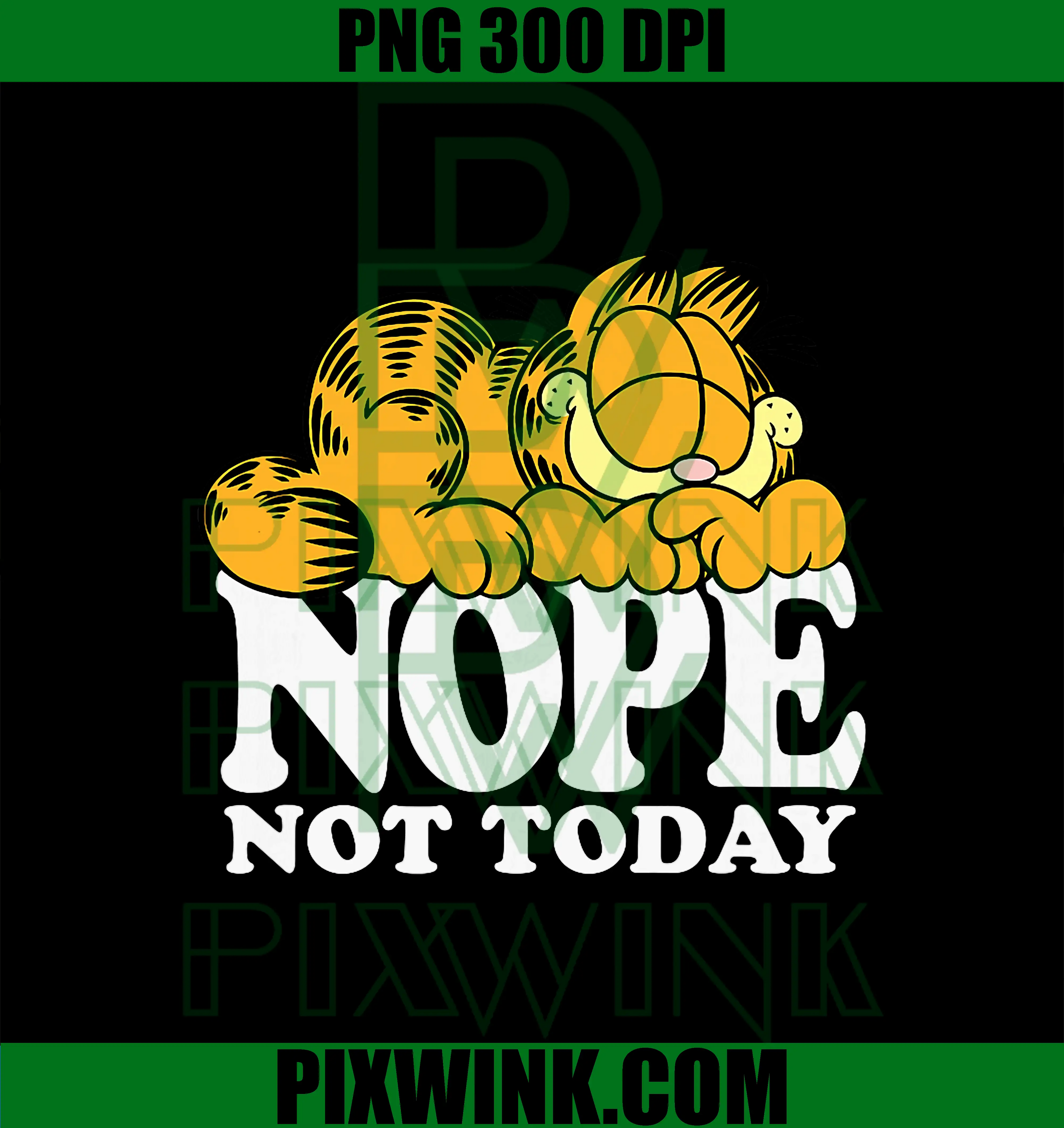 Garfield Nope Not Today PNG, Lazy Cat Bold Logo PNG