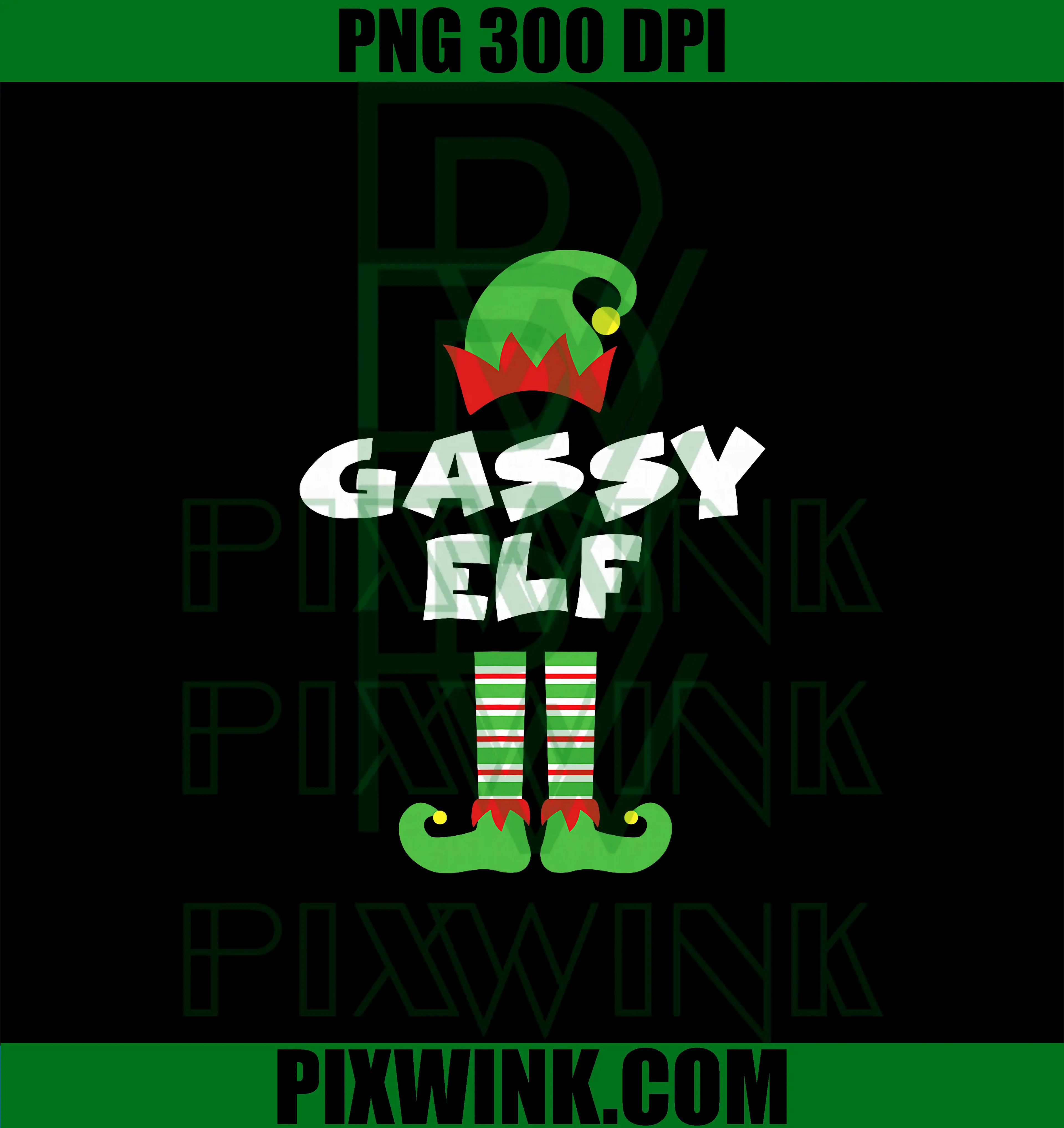 Gassy Elf PNG, Matching Group Family Holiday Christmas PNG
