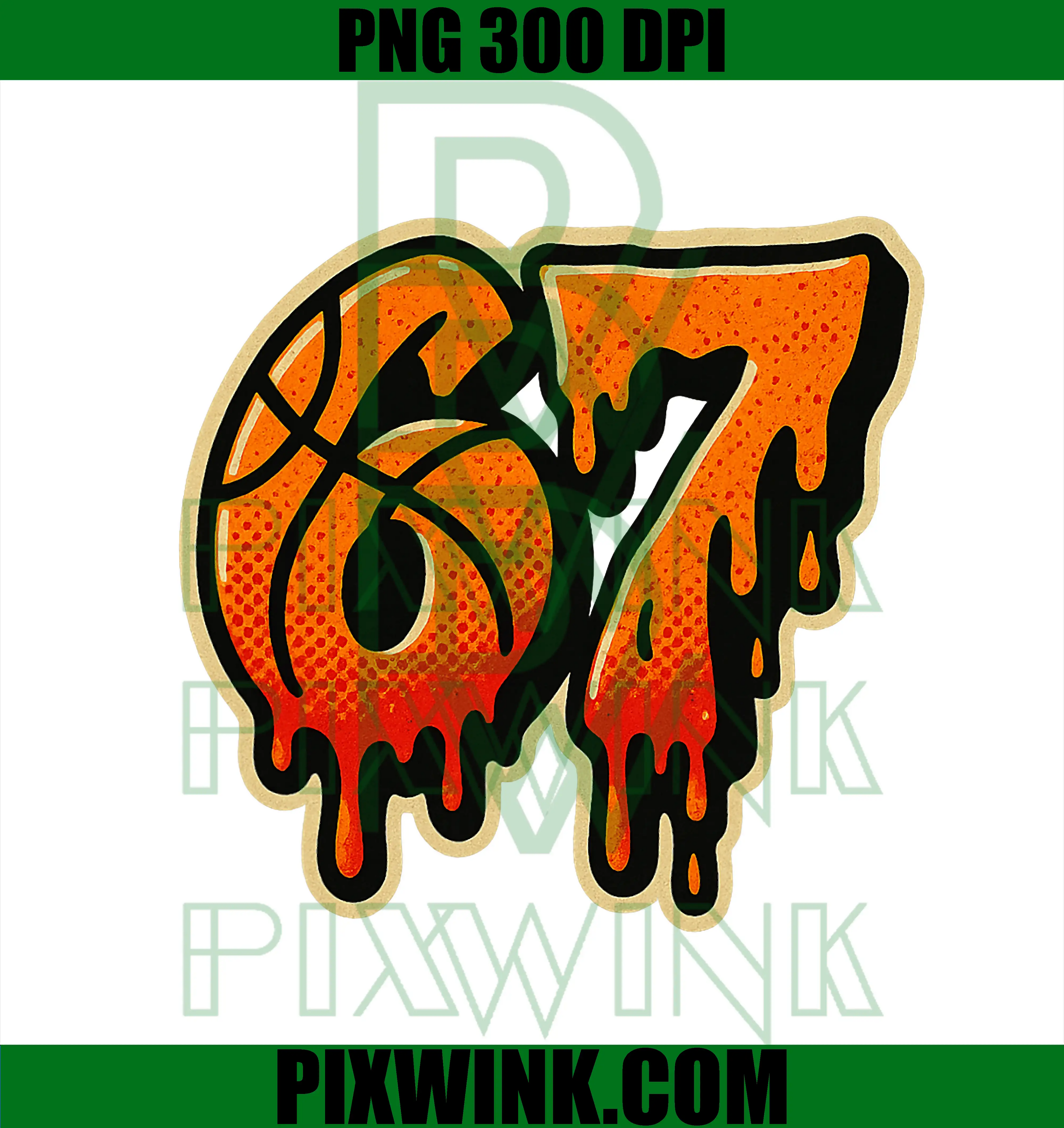 Gen Alpha Slang Kids 67 PNG, Basketball Ice Cream Drip Six Seven PNG