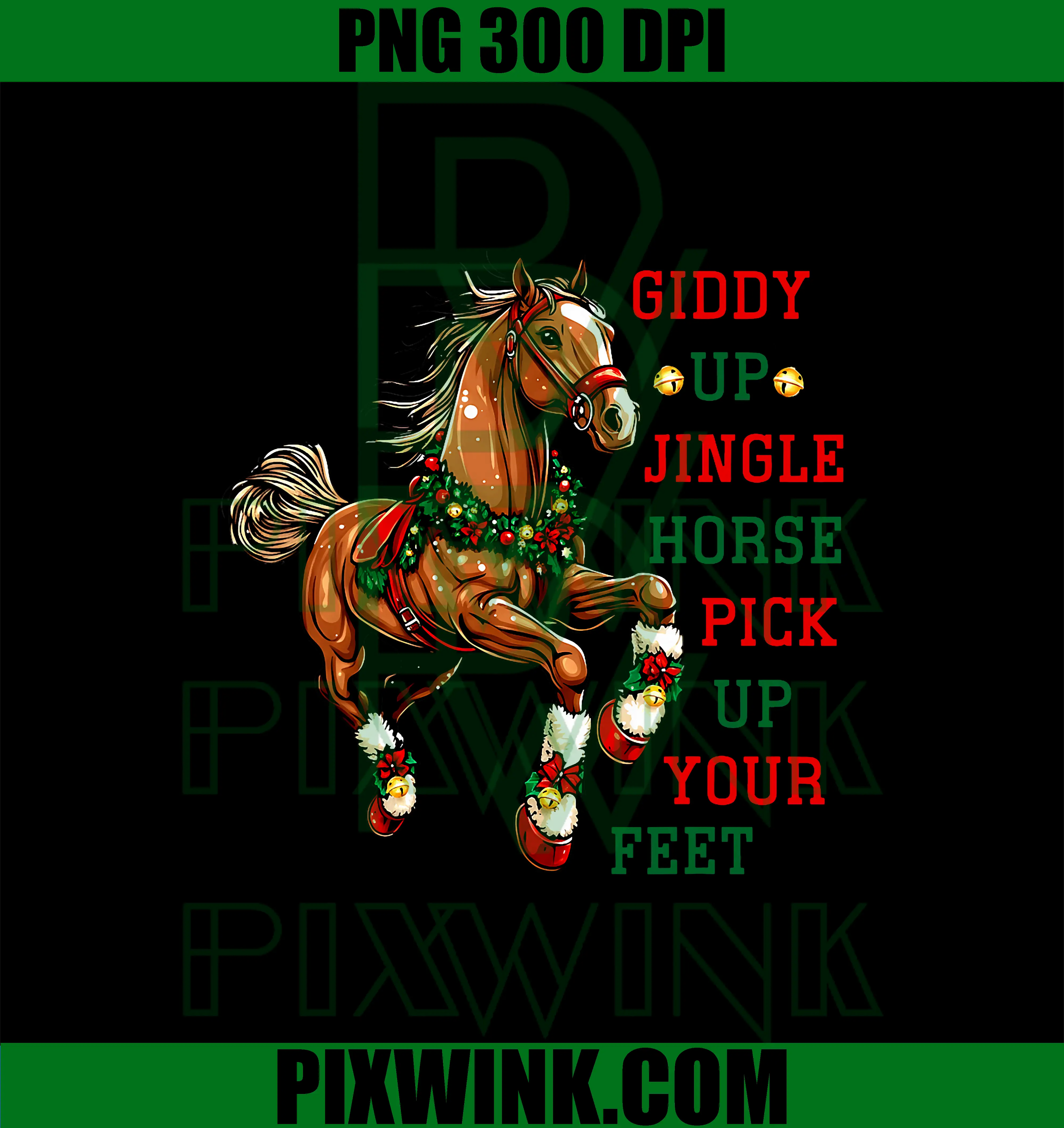 Giddy Up Jingle Horse Western PNG, Christmas Horse Country Riding PNG