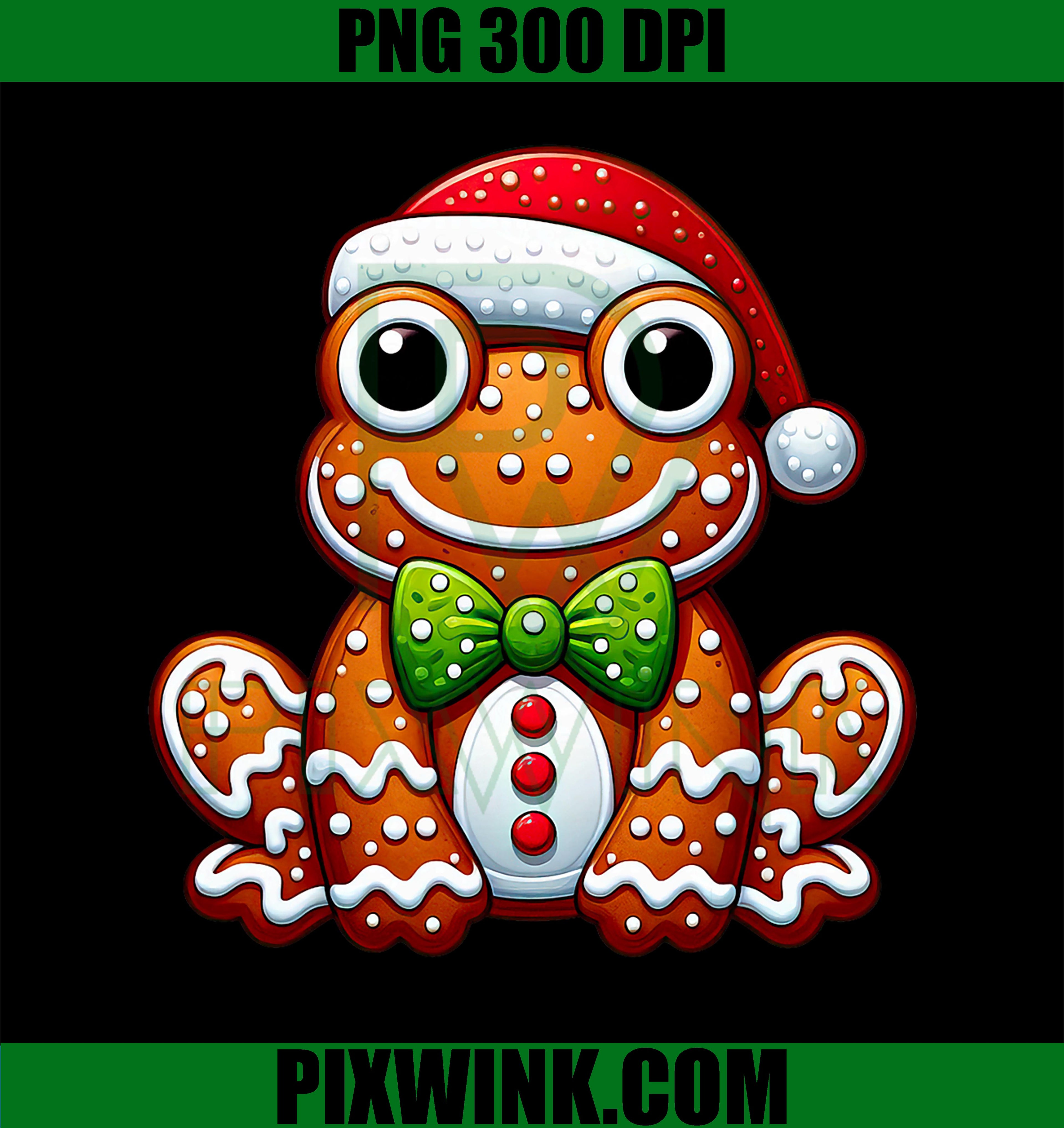 Gingerbread Frog PNG, Christmas Frog PNG