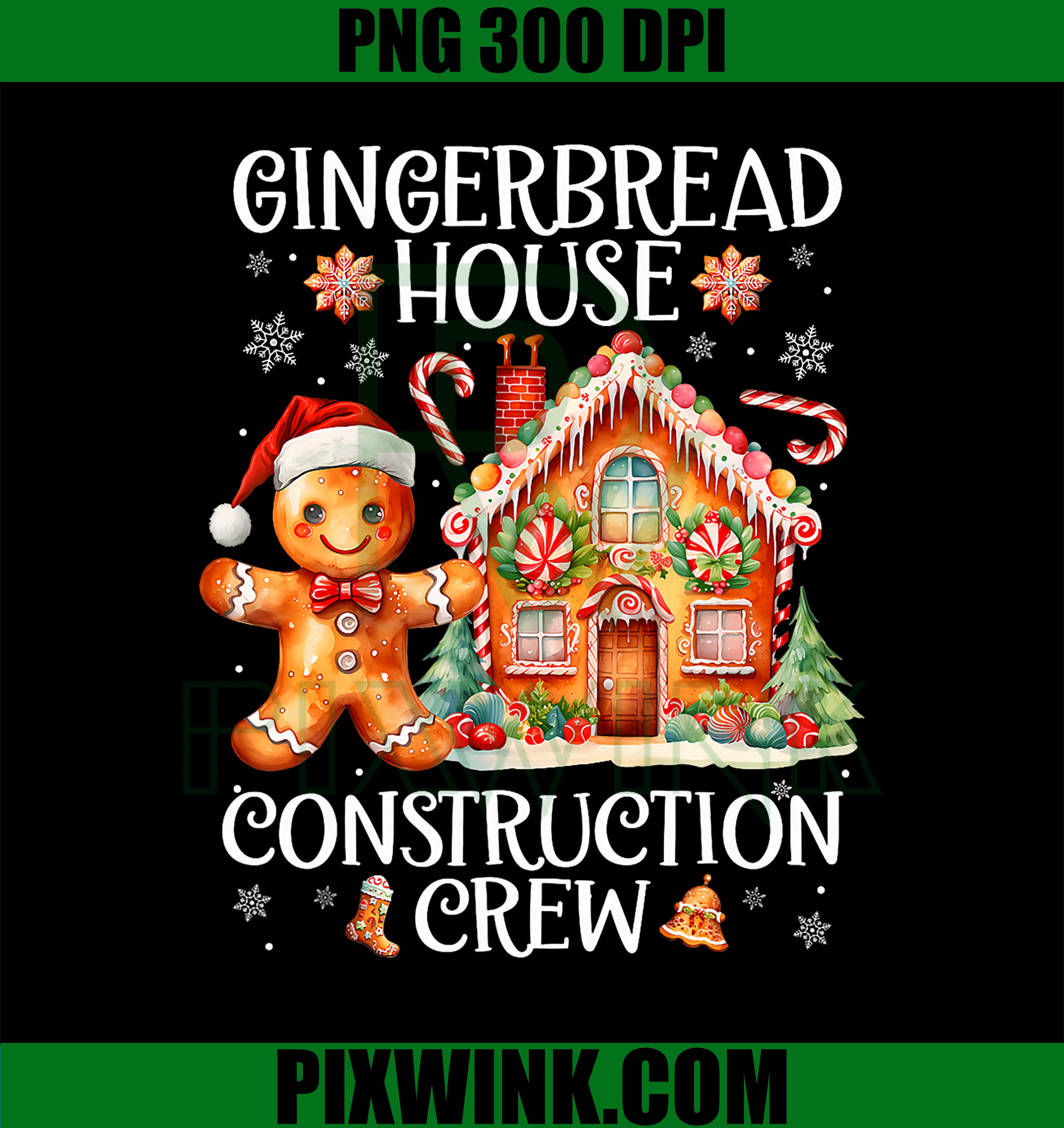 Gingerbread House Construction Crew PNG, Cookie Baking Christmas PNG
