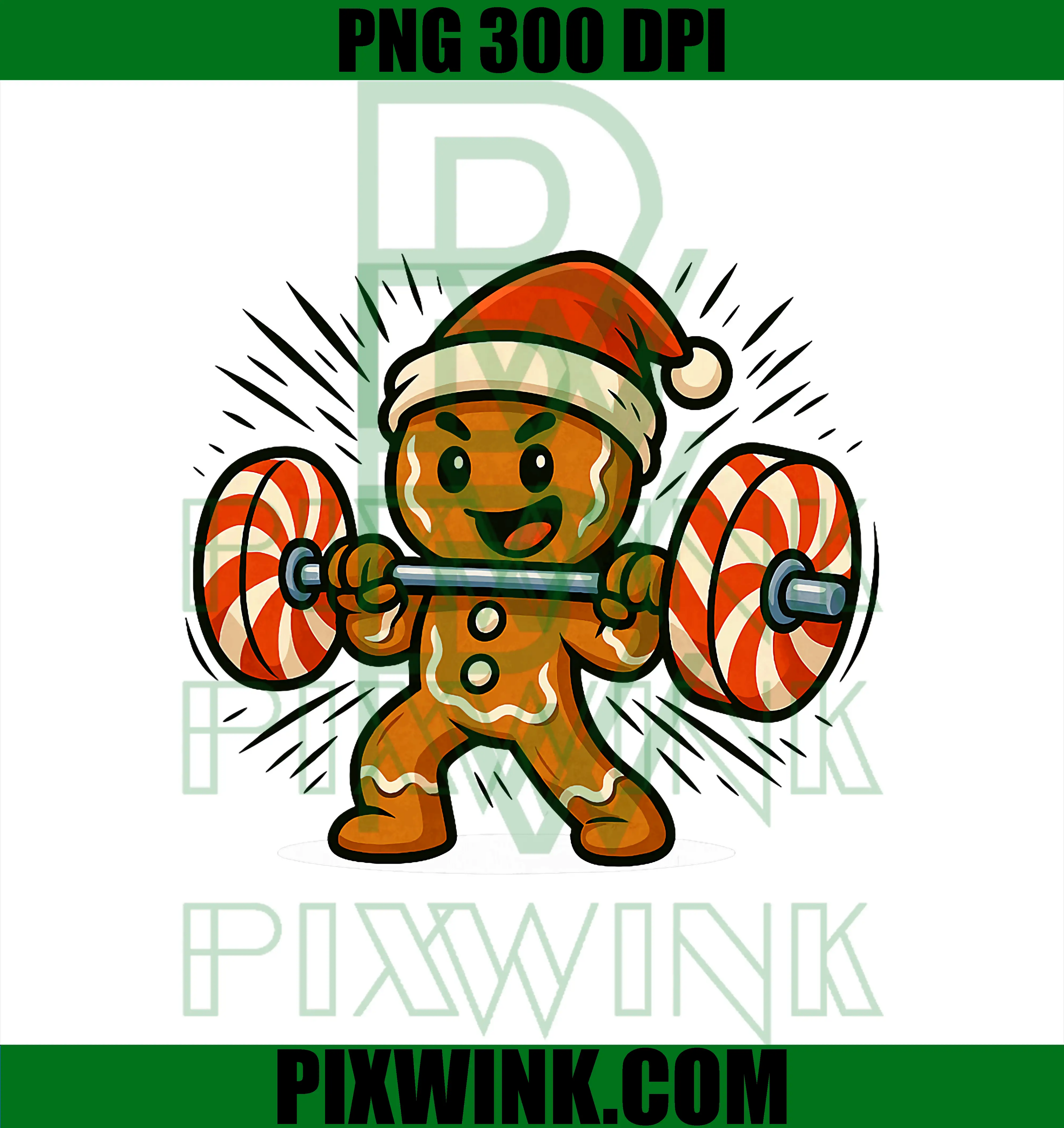 Gingerbread Christmas Workout PNG, Xmas Workout PNG