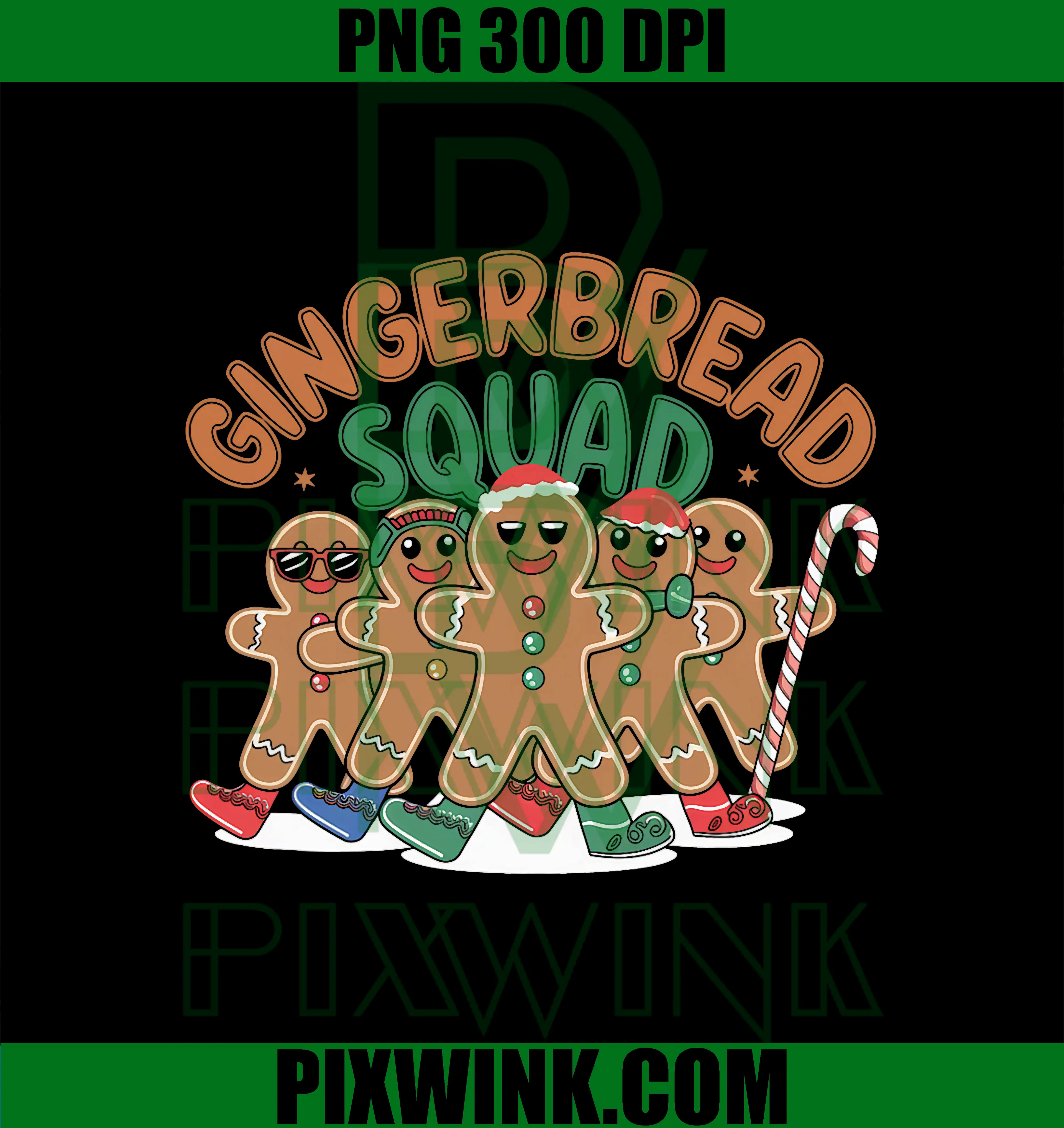 Gingerbread Squad Funny PNG, Christmas Crew Team Group Holiday PNG