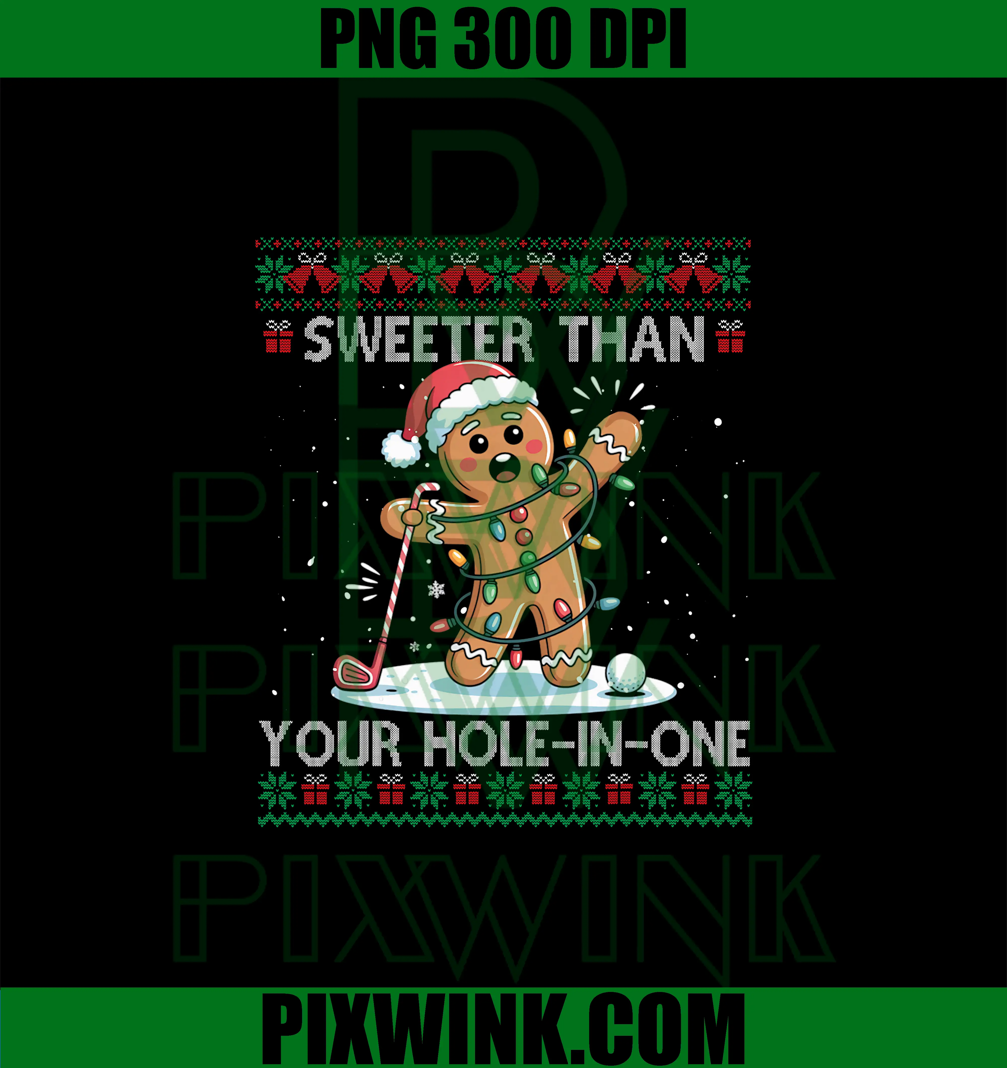 Sweeter Than Your Hole-in-one PNG, Golf Christmas Gingerbread PNG