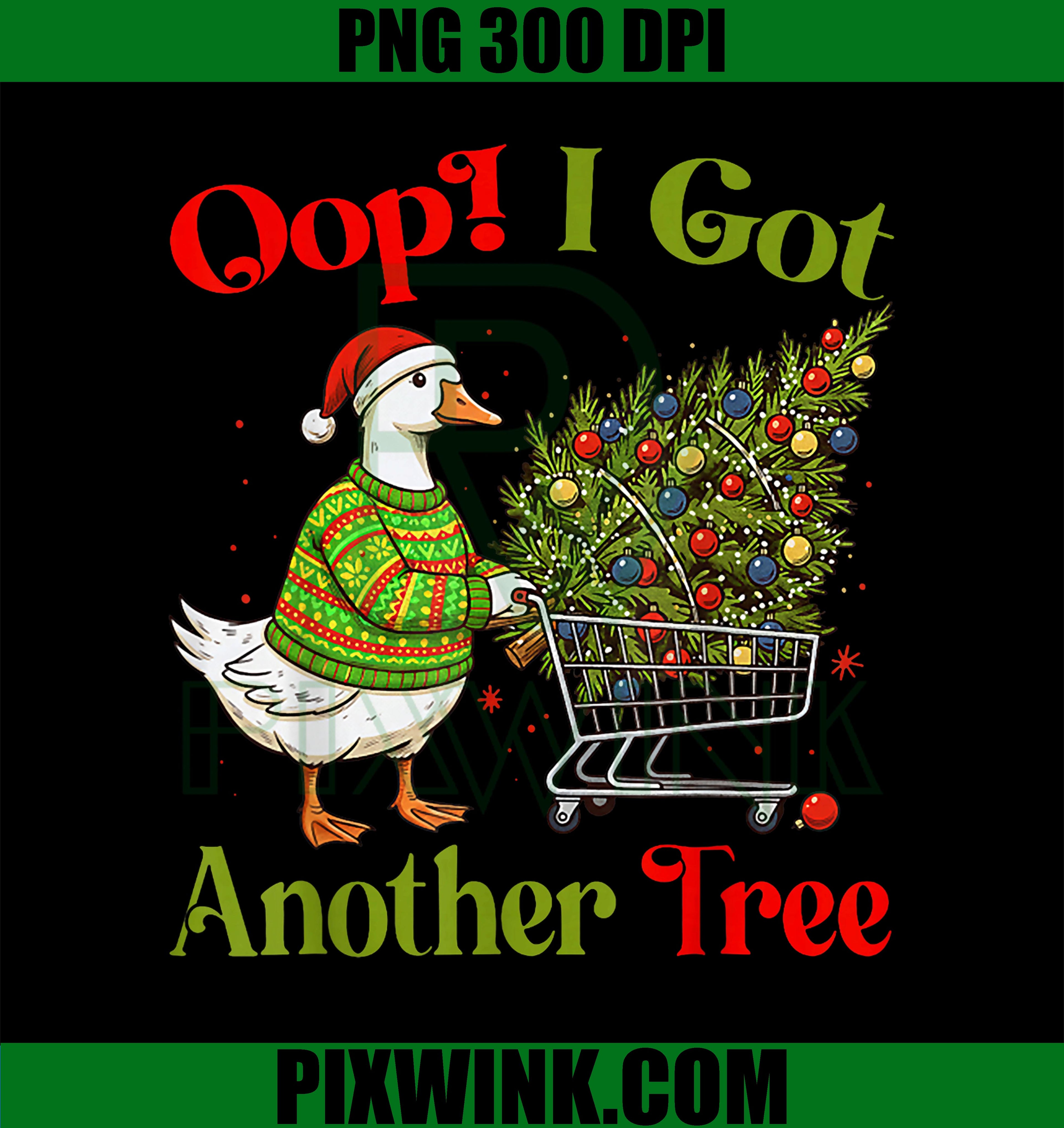 Goose Christmas Tree PNG, Oops I Got Another Tree Retro PNG